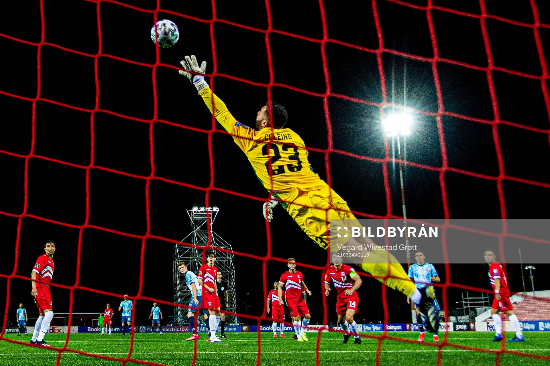 Goalkeeper Dayle Coleing of Gibraltar