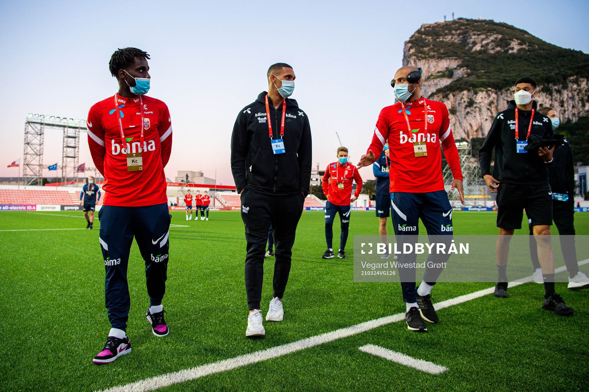 Tokmac Nguen, Ruben Gabrielsen and Haitam Aleesami of Norway