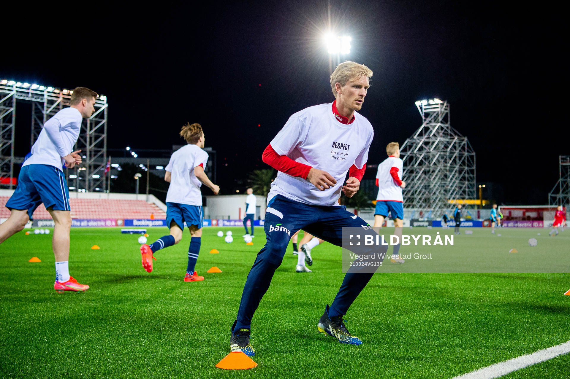 Morten Thorsby of Norway wearing a t-shirt with the message