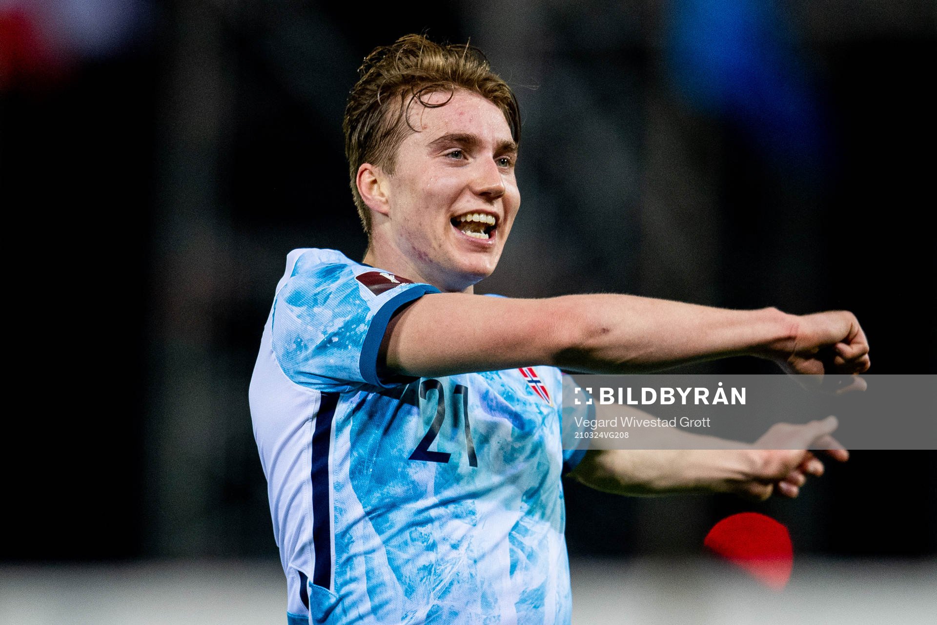 Kristian Thorstvedt of Norway celebrates