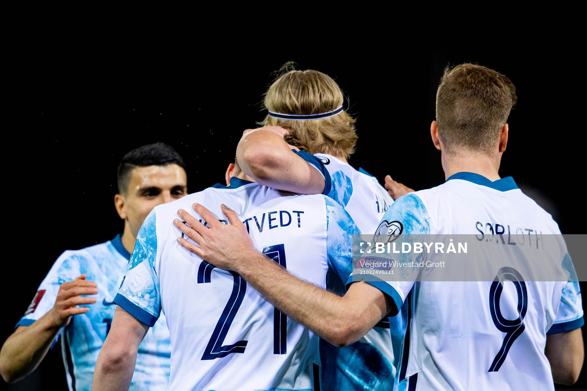 Kristian Thorstvedt of Norway celebrates with teammates