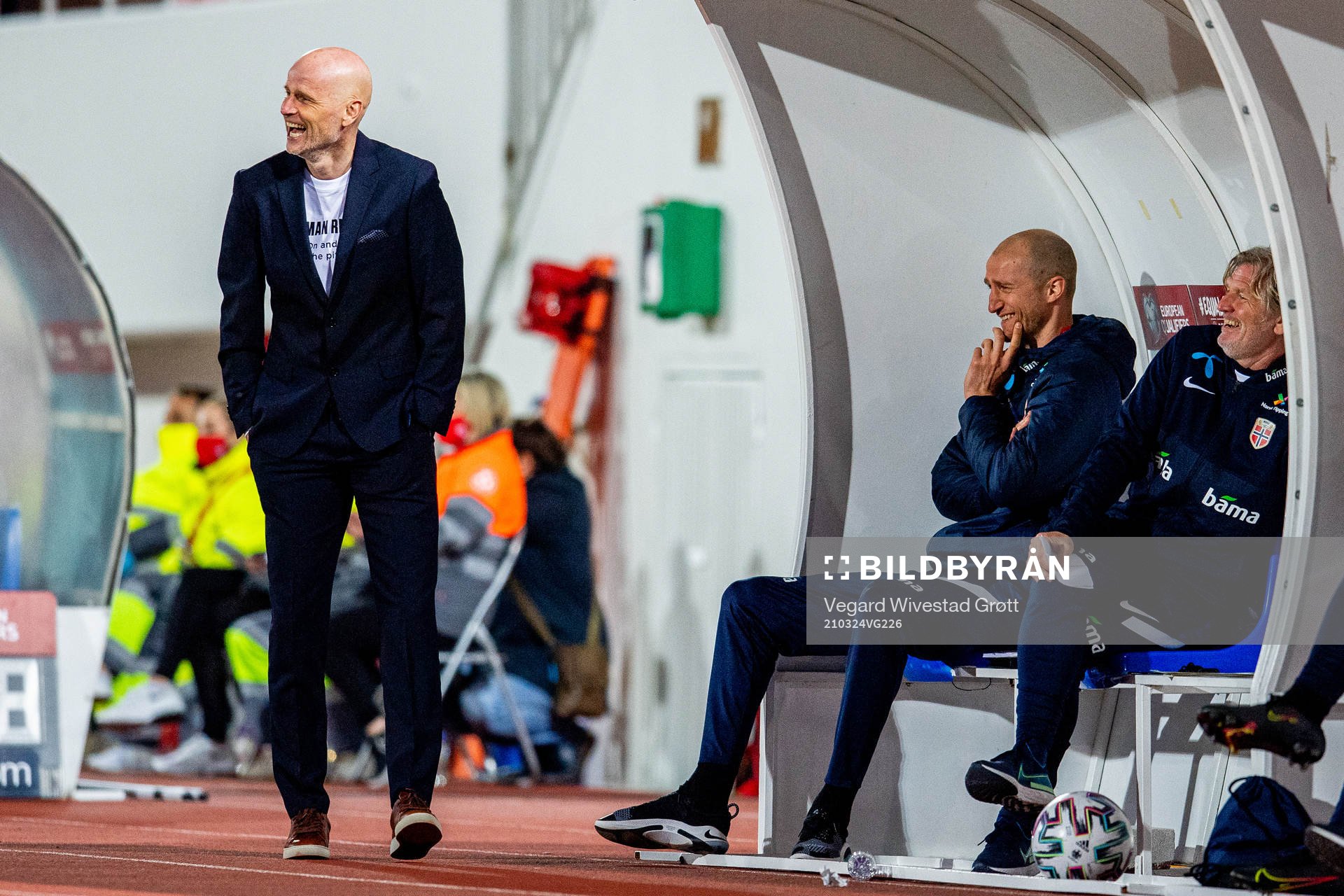 Ståle Solbakken, head coach of Norway, Brede Hangeland,