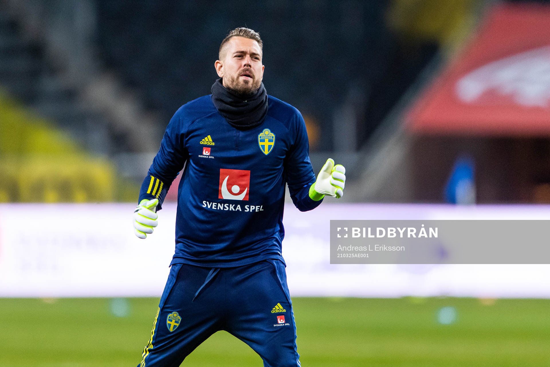 Goalkeeper Kristoffer Nordfeldt of Sweden