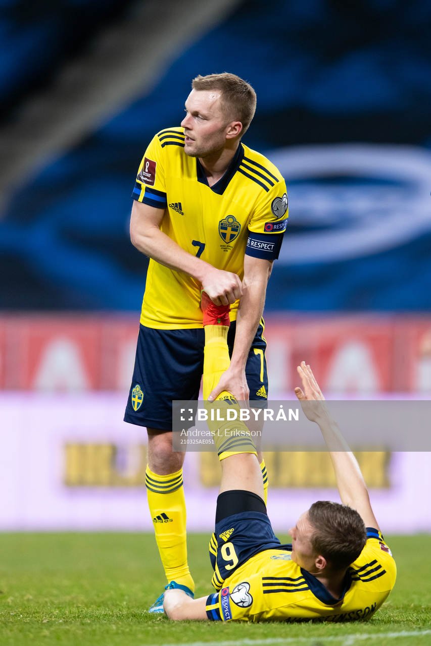 Sebastian Larsson and Ludwig Augustinsson of Sweden