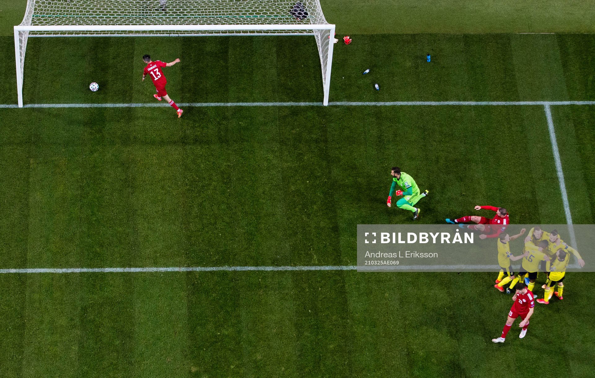 Viktor Claesson of Sweden scores 1-0 and celebrates