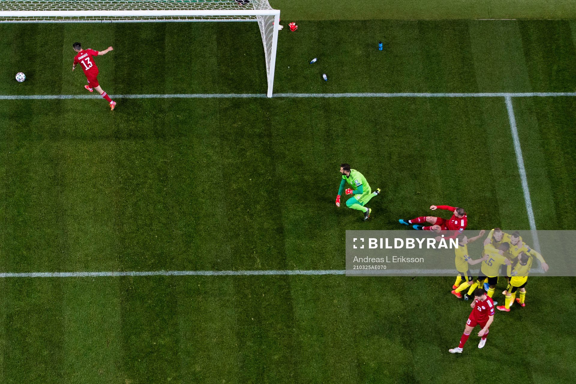 Viktor Claesson of Sweden scores 1-0 and celebrates