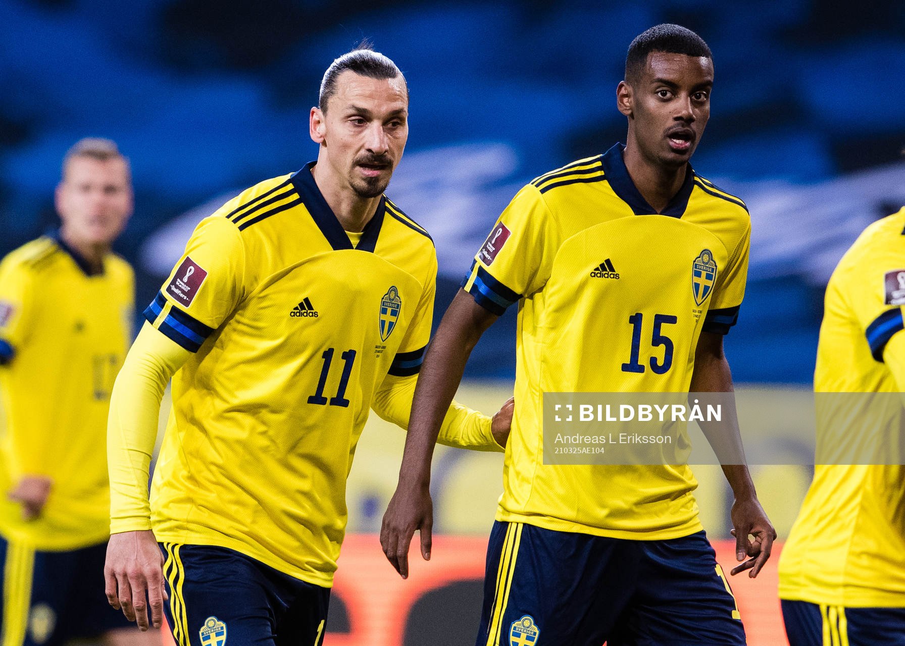 Zlatan Ibrahimovic and Alexander Isak of Sweden