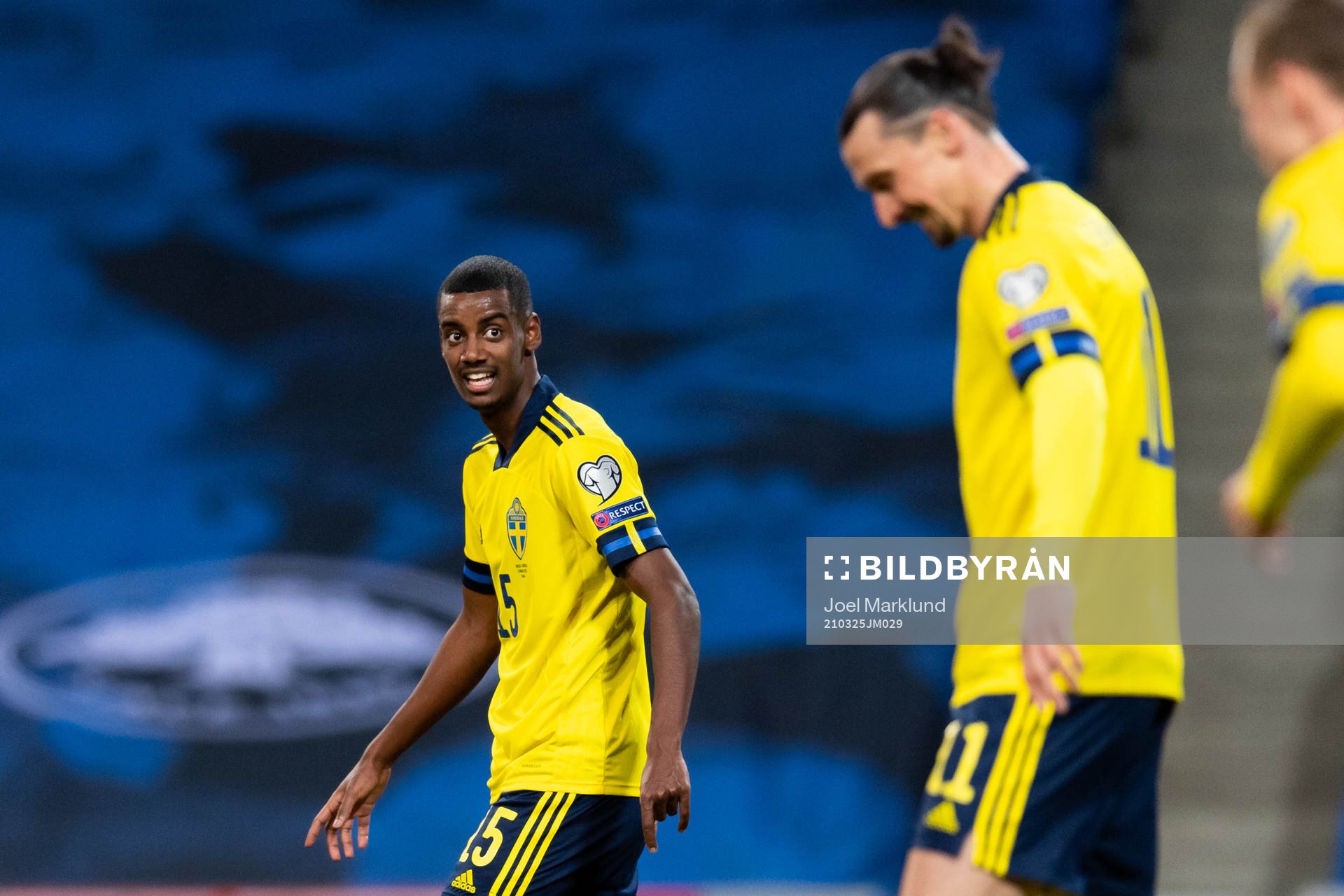 Alexander Isak and Zlatan Ibrahimovic of Sweden