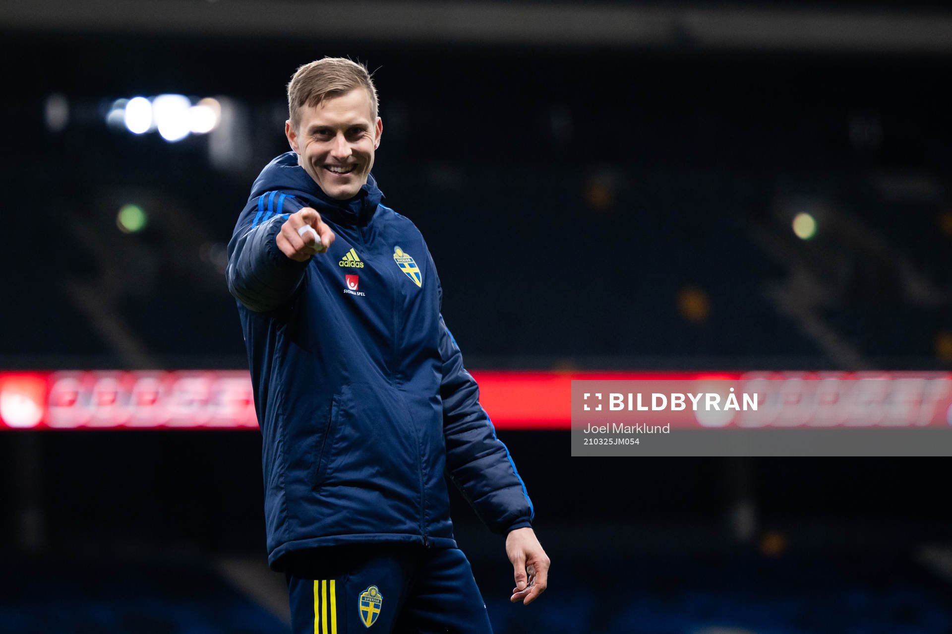 Goalkeeper Karl-Johan Johnsson of Sweden  during the FIFA World Cup Qualifier football match between Sweden and Georgia on March 25, 2021 in Stockholm. 