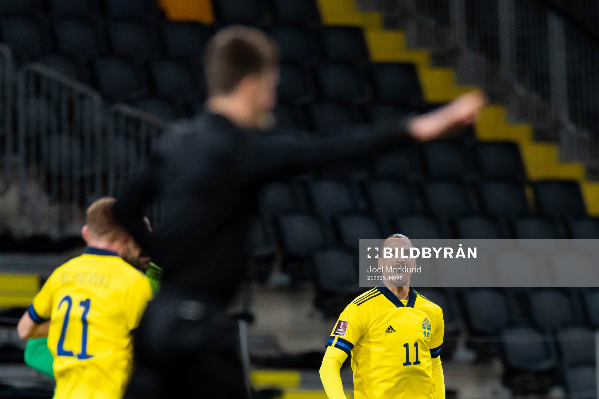 Zlatan Ibrahimovic of Sweden reacts