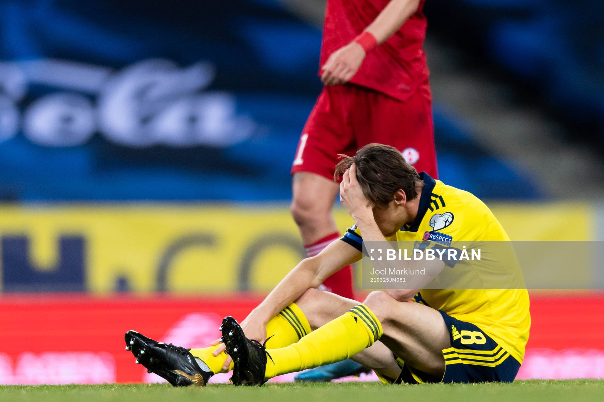 Albin Ekdal of Sweden looks dejected