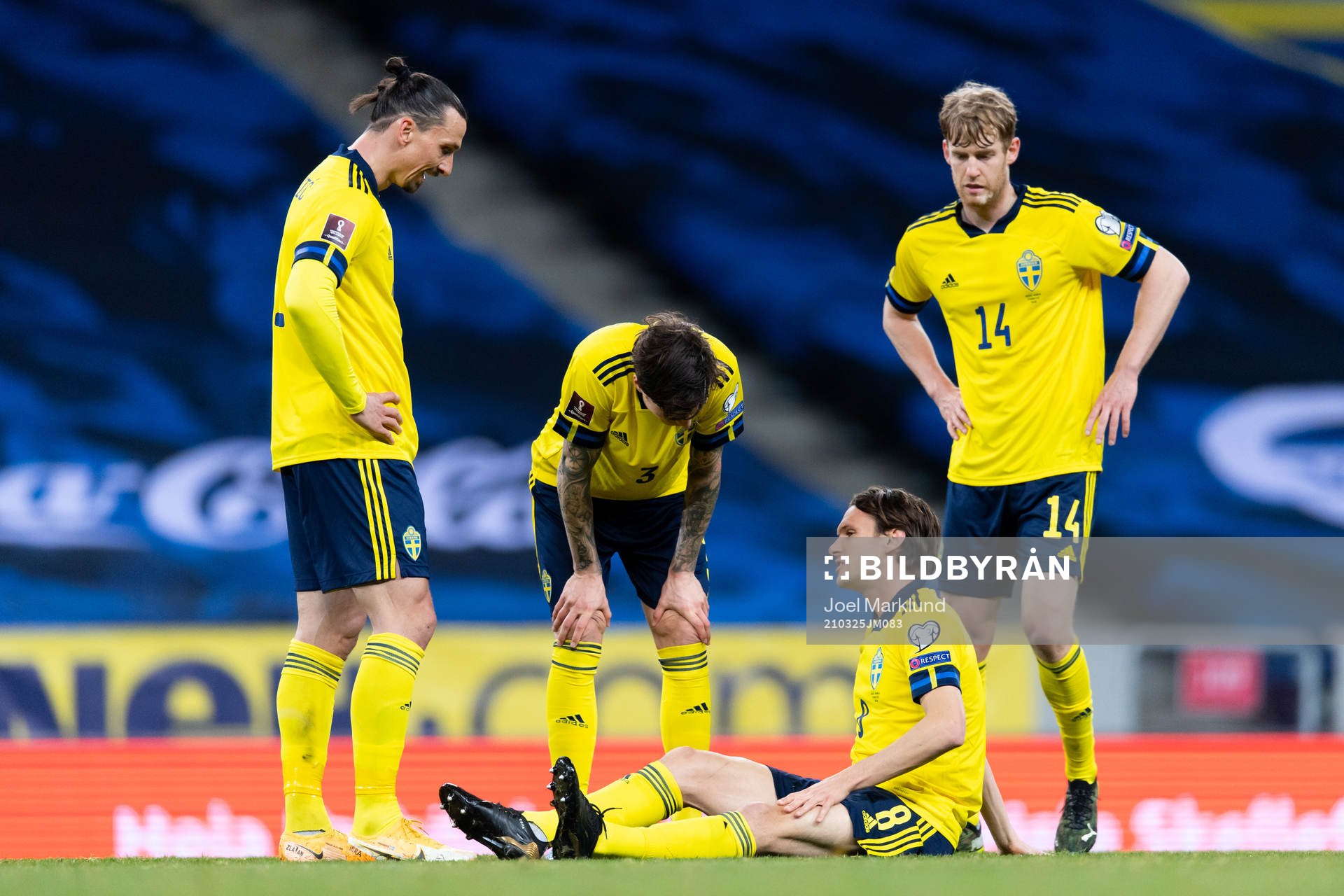 Albin Ekdal of Sweden looks dejected