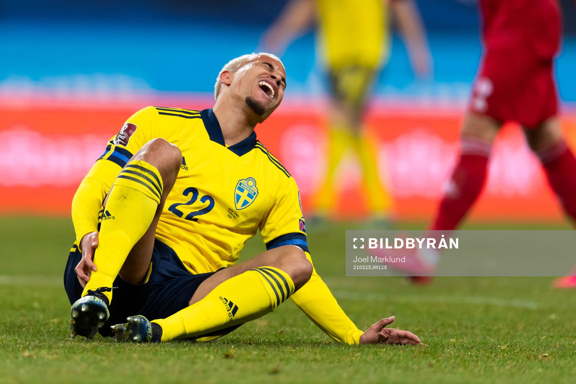 Robin Quaison of Sweden looks dejected