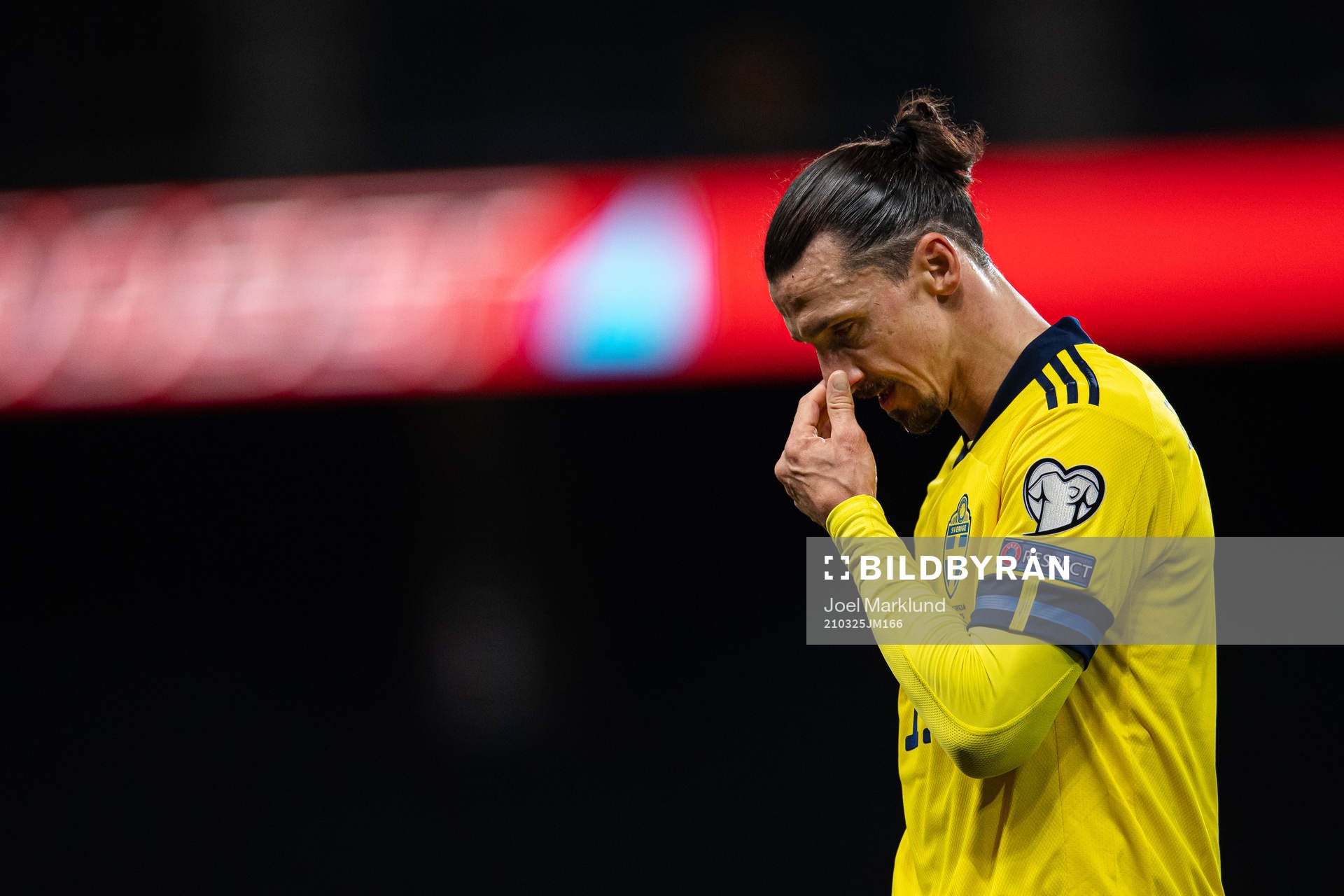 Zlatan Ibrahimovic of Sweden looks dejected
