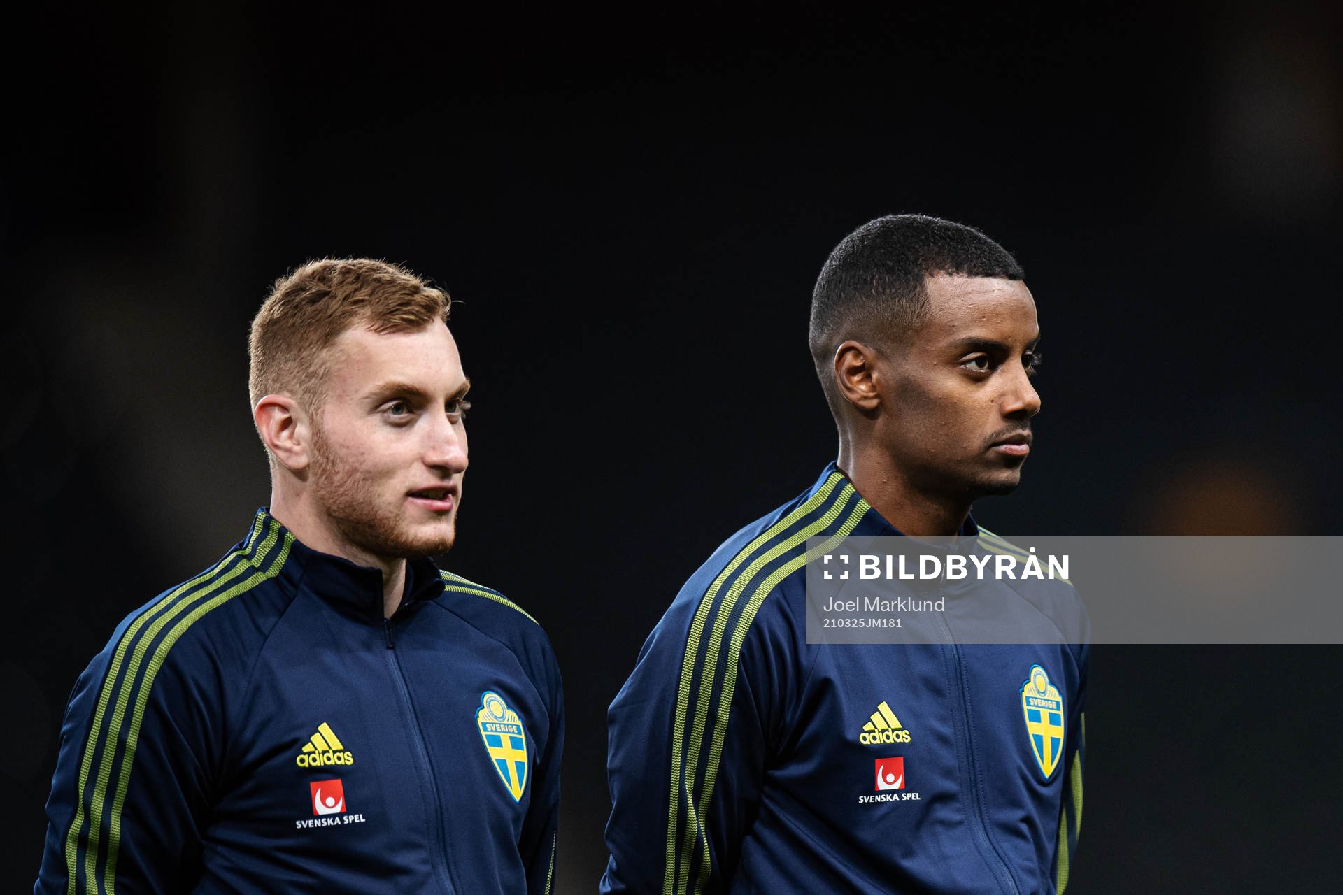Dejan Kulusevski and Alexander Isak of Sweden