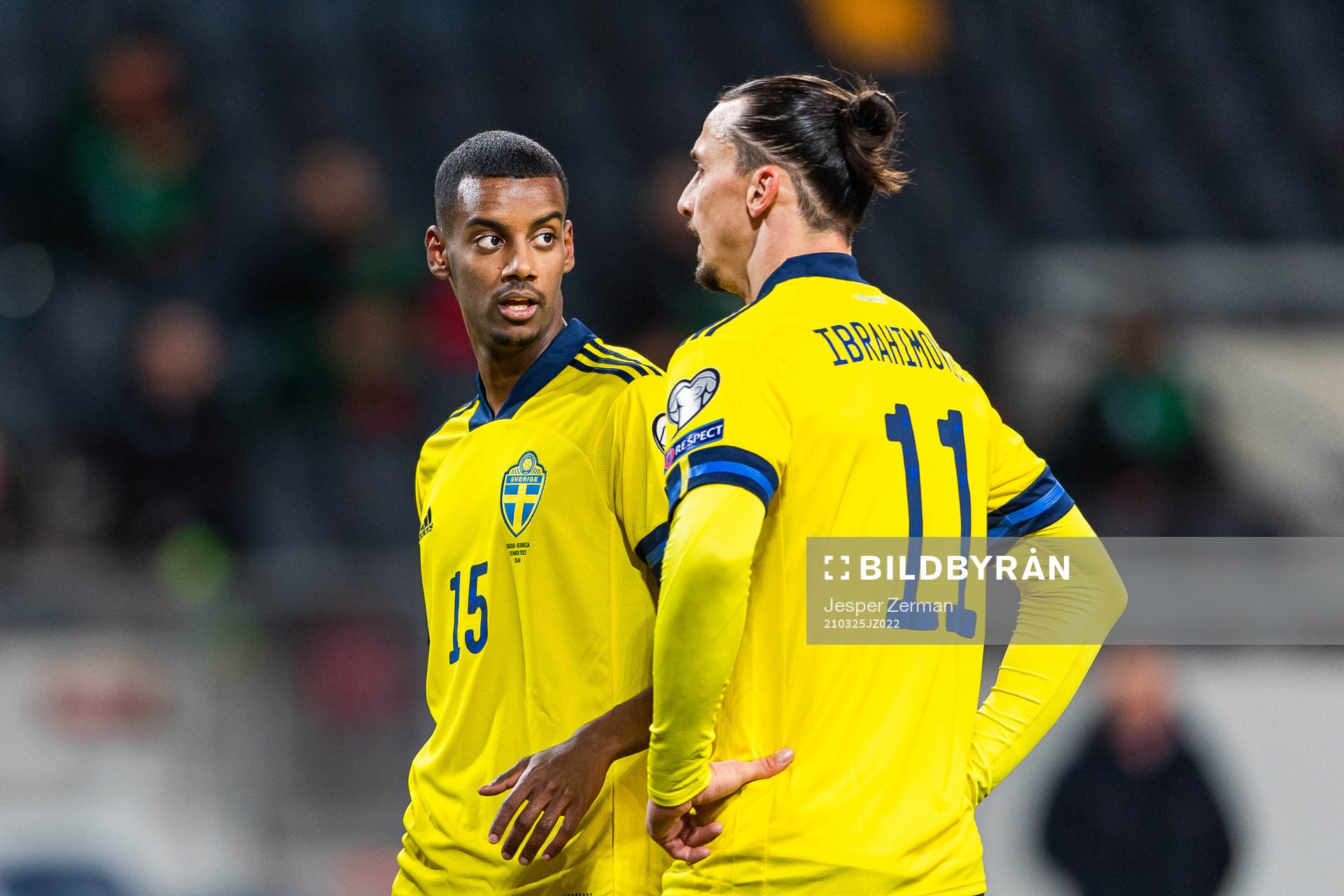 Alexander Isak and Zlatan Ibrahimovic of Sweden