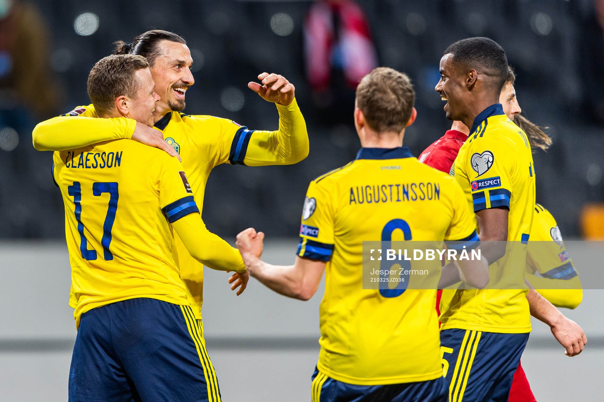Viktor Claesson of Sweden celebrates with Zlatan