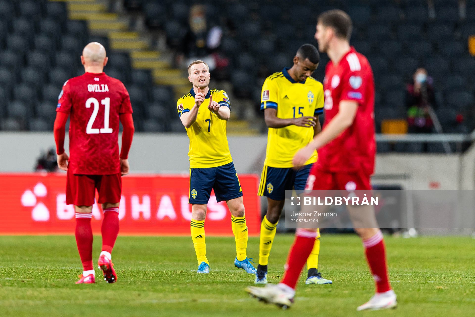 Sebastian Larsson and Alexander Isak of Sweden
