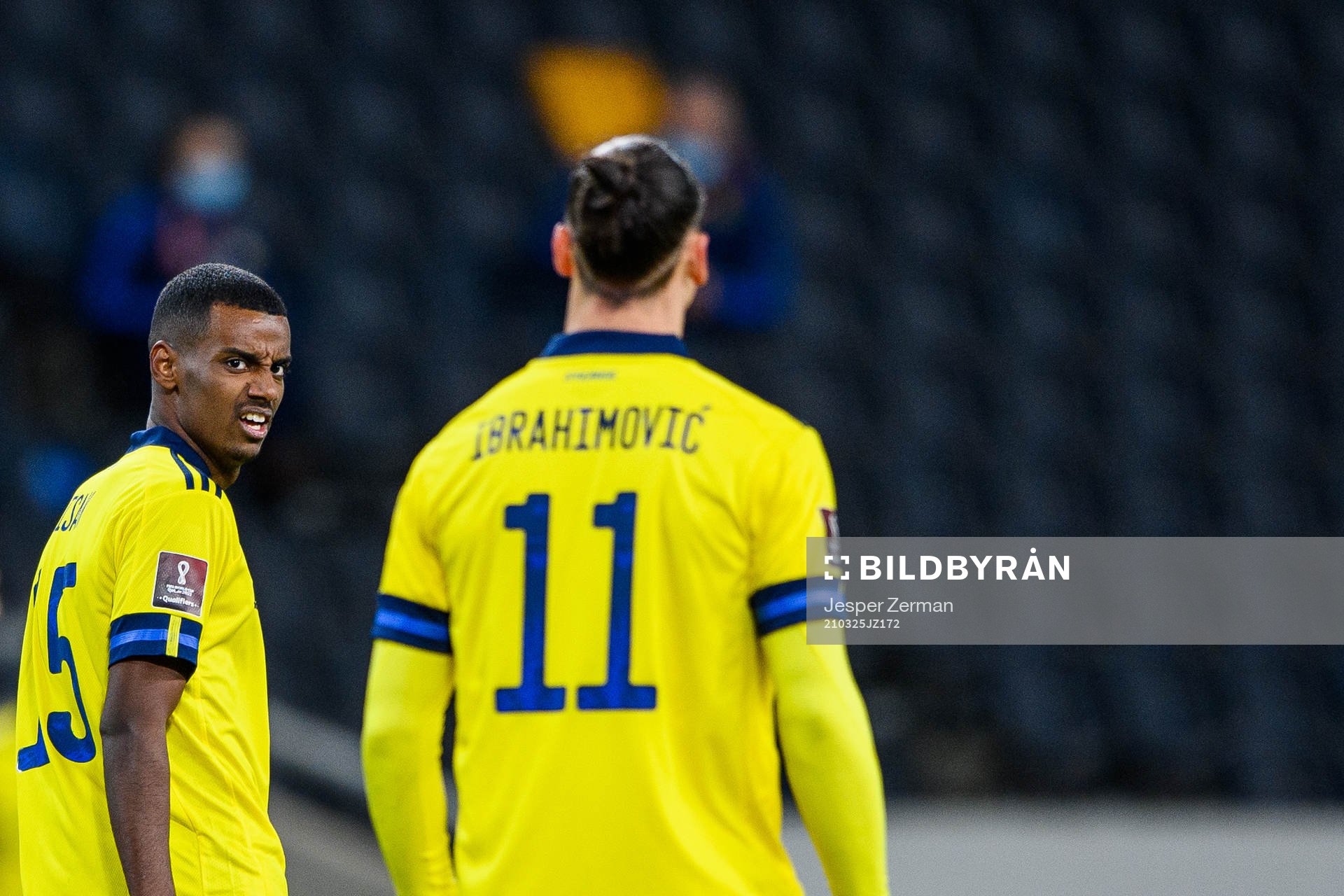 Alexander Isak and Zlatan Ibrahimovic of Sweden