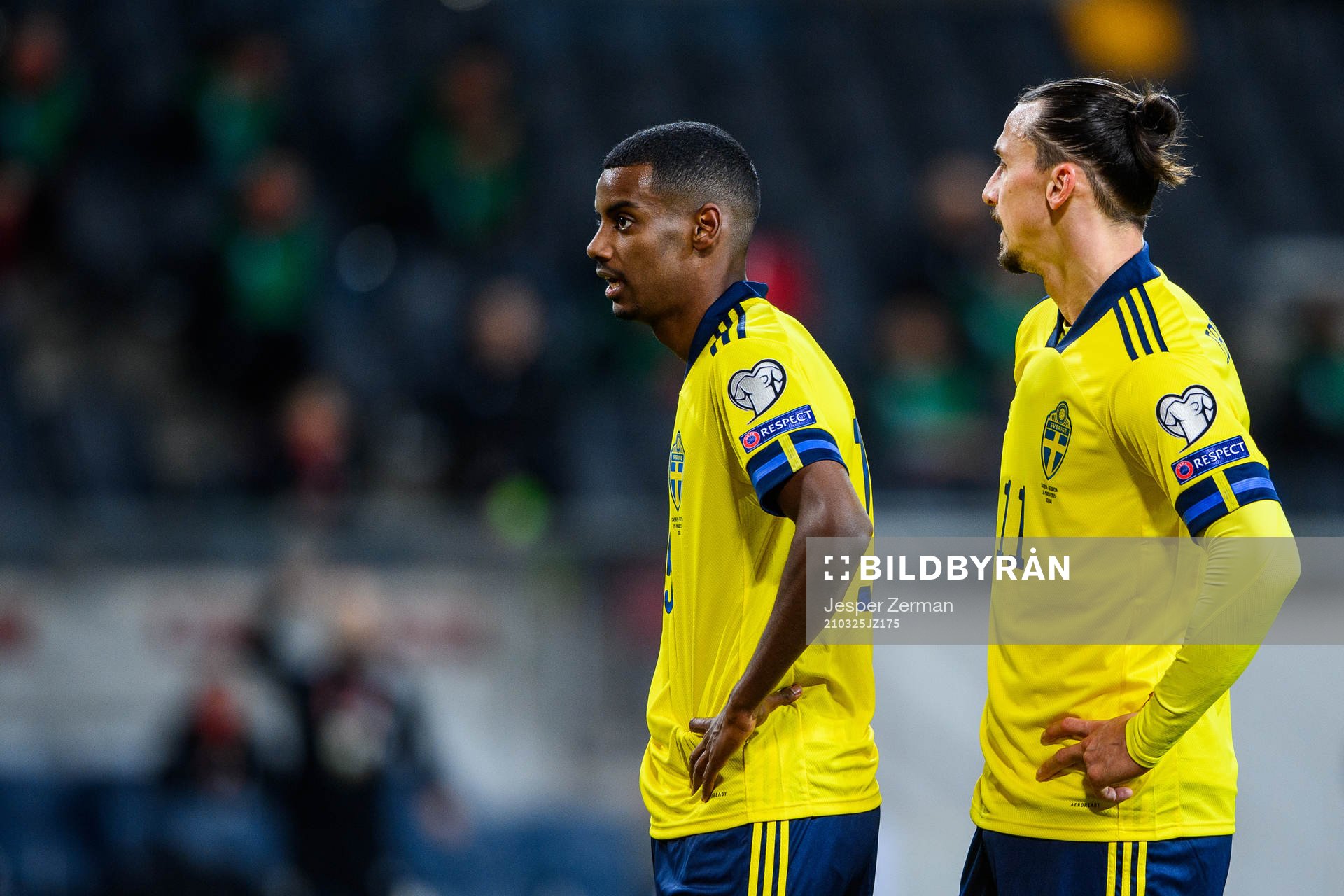 Alexander Isak and Zlatan Ibrahimovic of Sweden