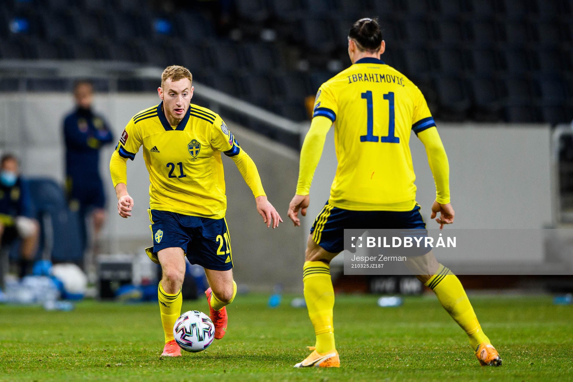 Dejan Kulusevski and Zlatan Ibrahimovic of Sweden