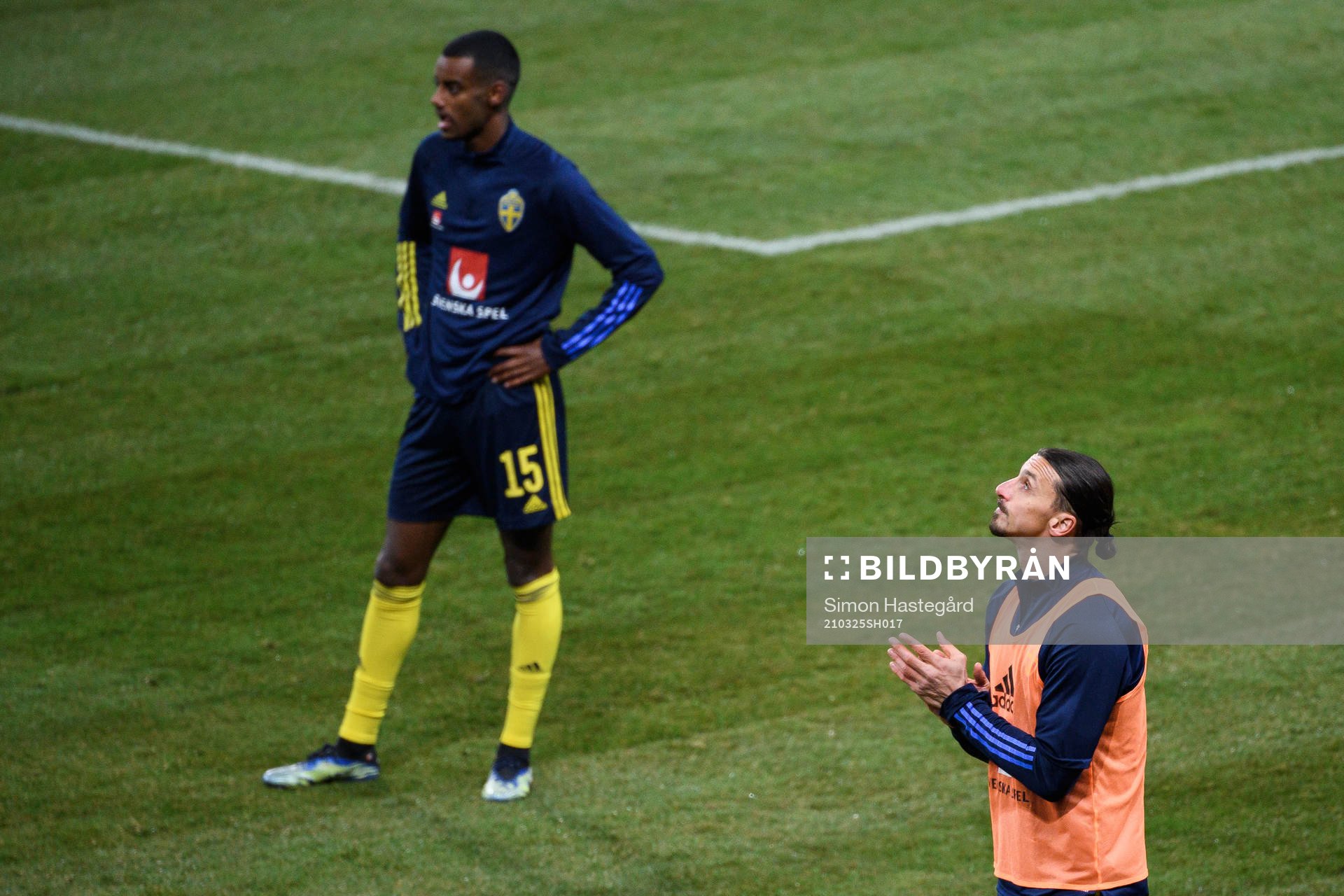 Alexander Isak and Zlatan Ibrahimovic of Sweden