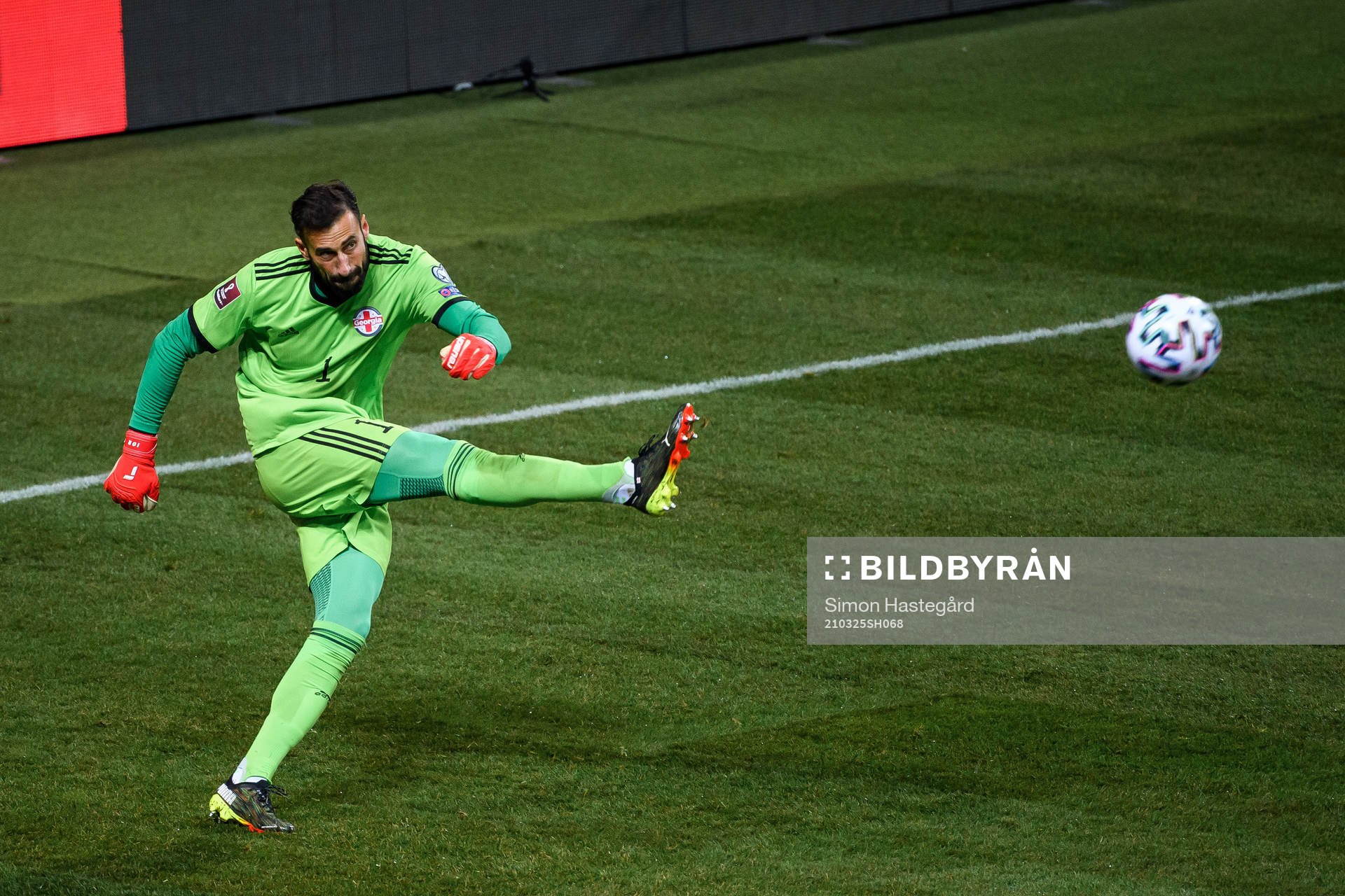 Goalkeeper Giorgi Loria of Georgia