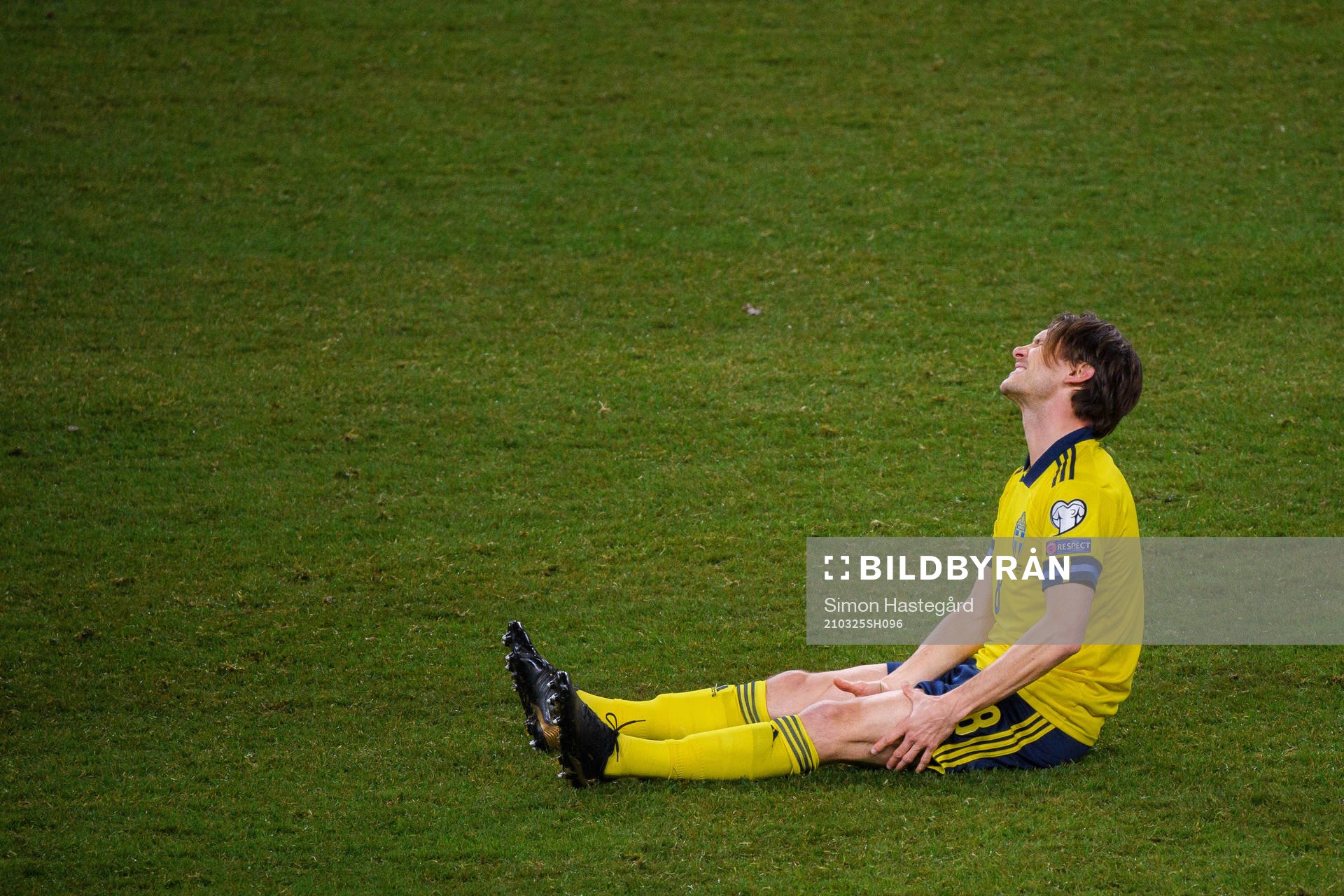 Albin Ekdal of Sweden in pain