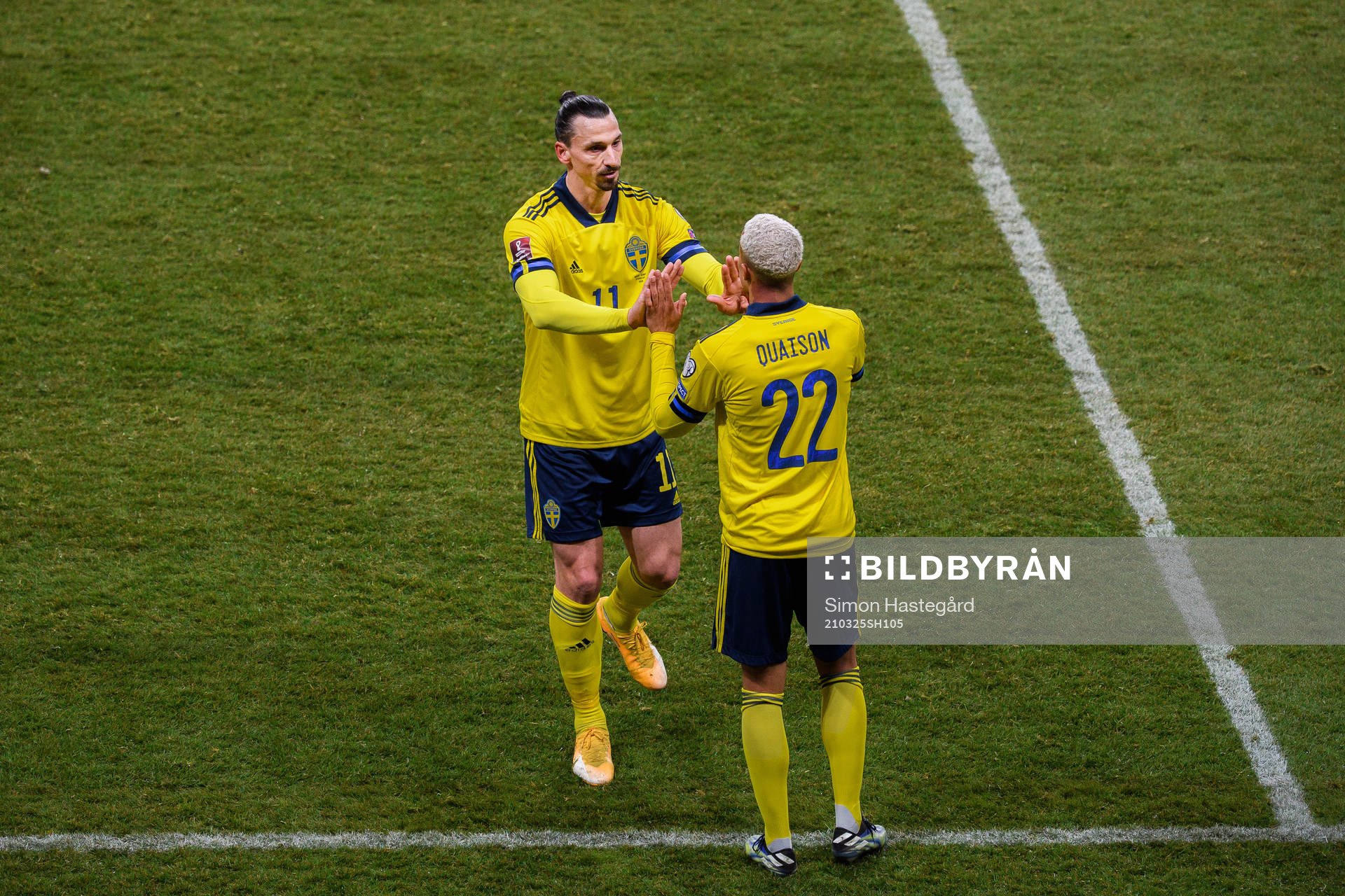 Zlatan Ibrahimovic and Robin Quaison of Sweden