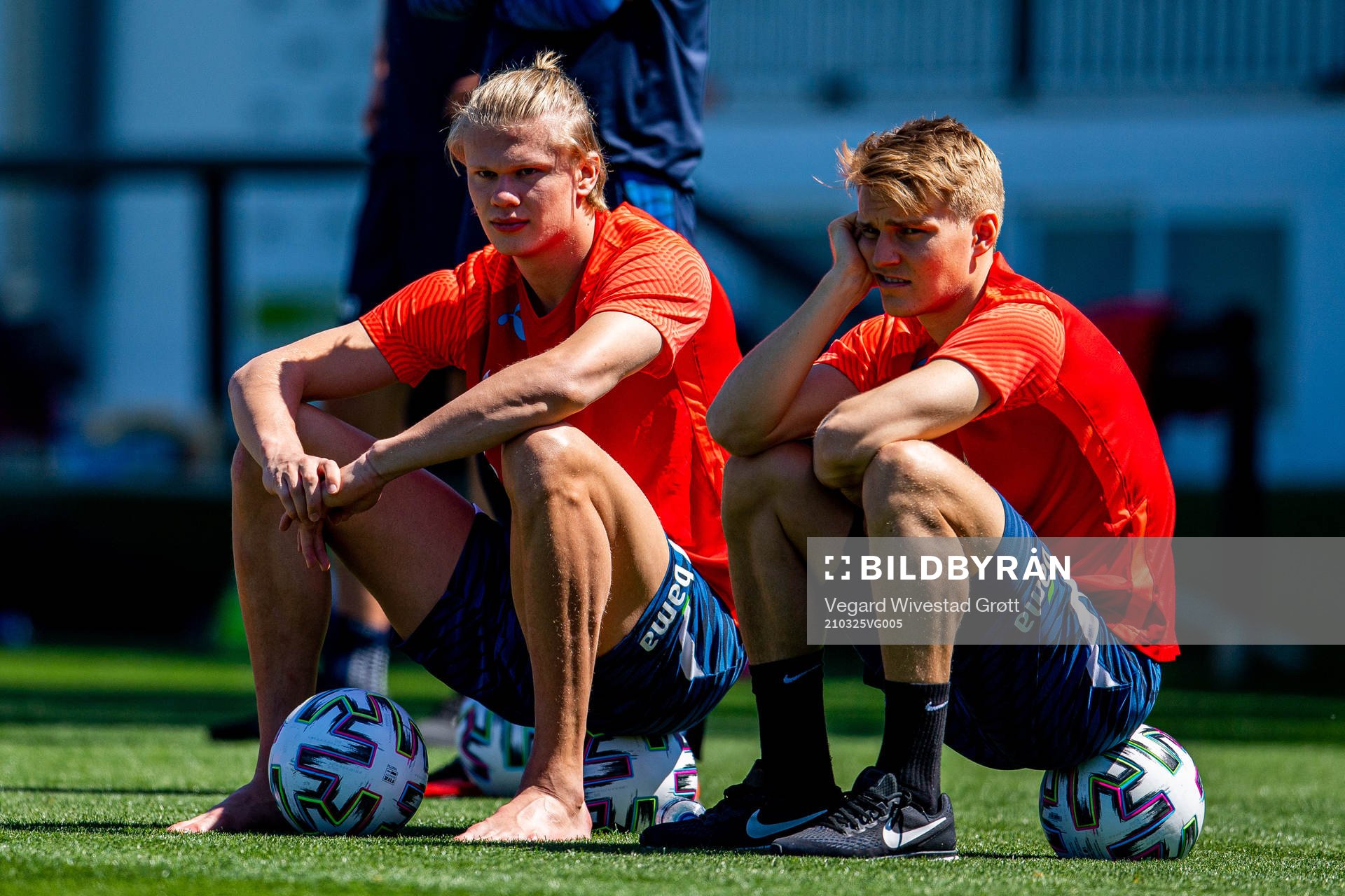 Erling Braut Haaland and Martin Ødegaard of the Norwegian