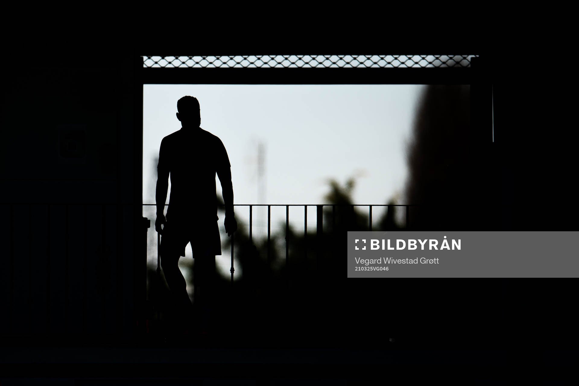 The silhouette of Joshua King of the Norwegian national
