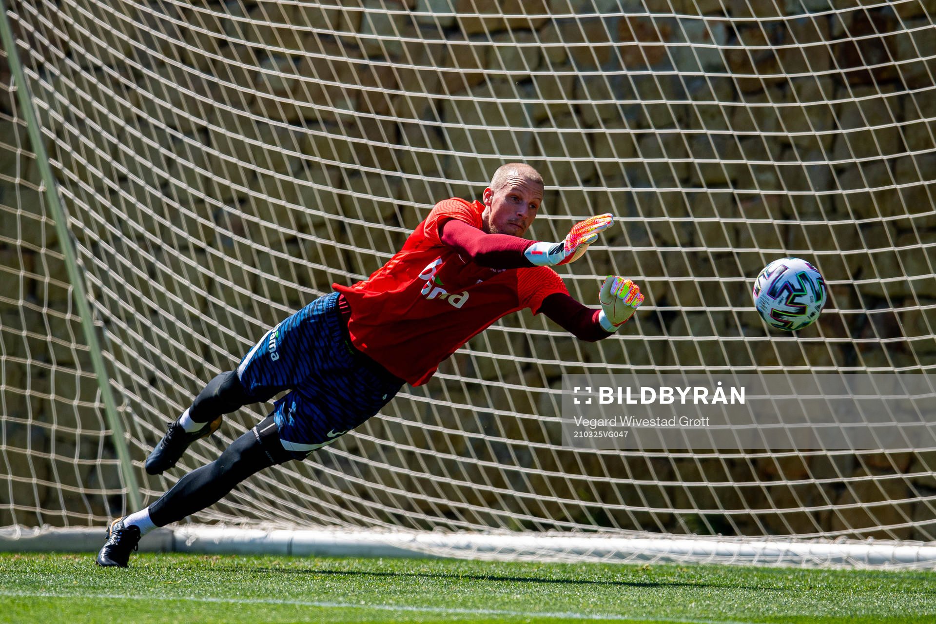 Goalkeeper André Hansen of the Norwegian national football
