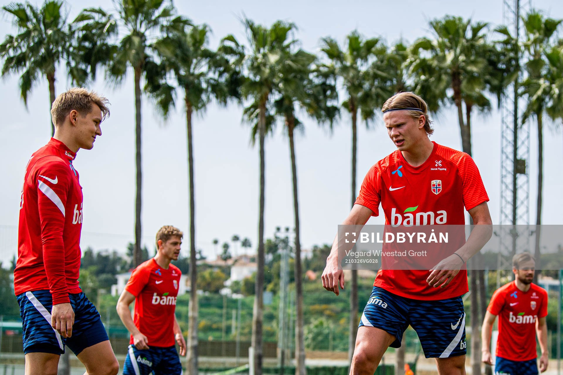 Martin Ødegaard and Erling Braut Haaland of the Norwegian