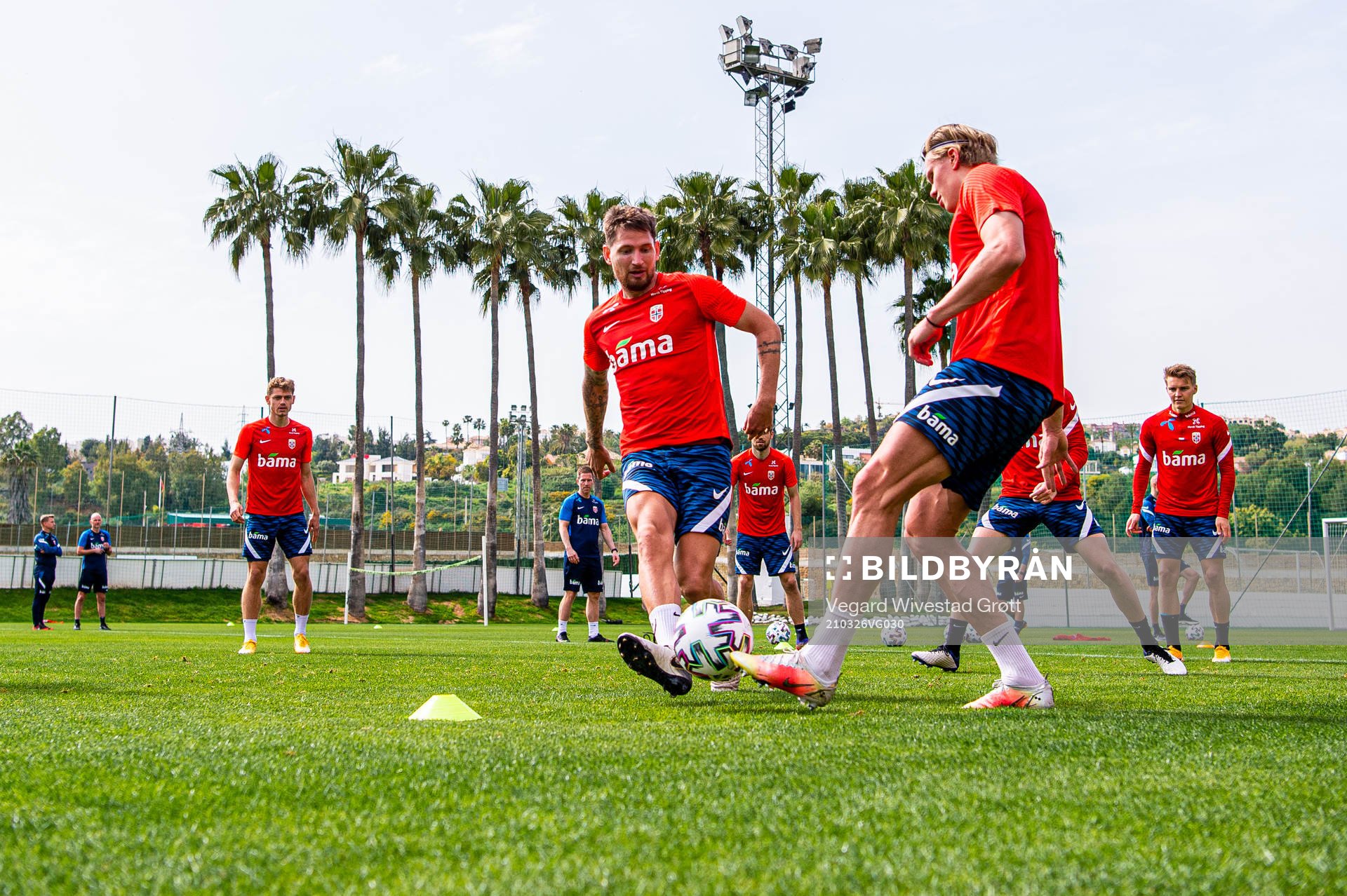 Stefan Strandberg and Erling Braut Haaland of the Norwegian