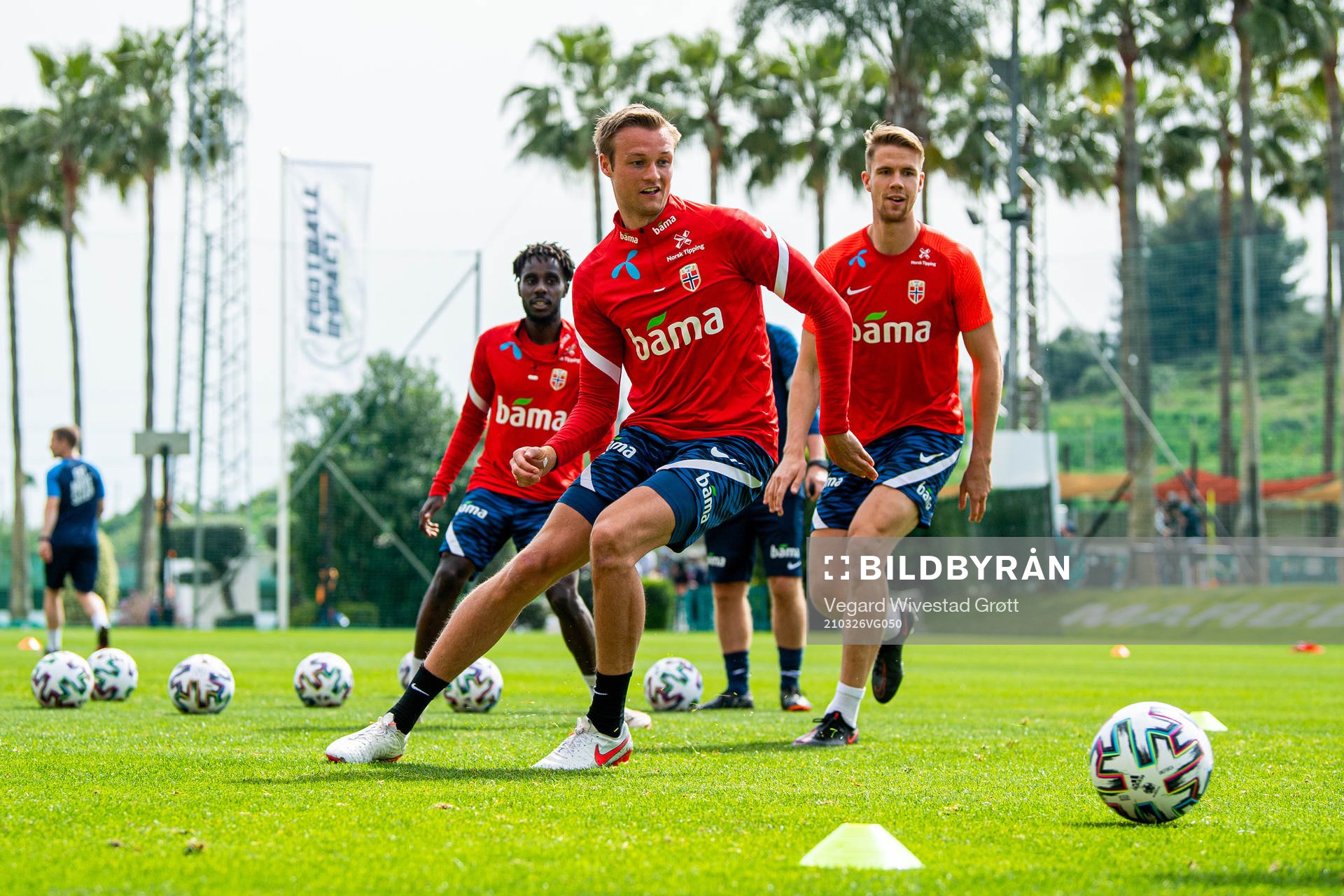 Stian Gregersen and Kristoffer Ajer of the Norwegian