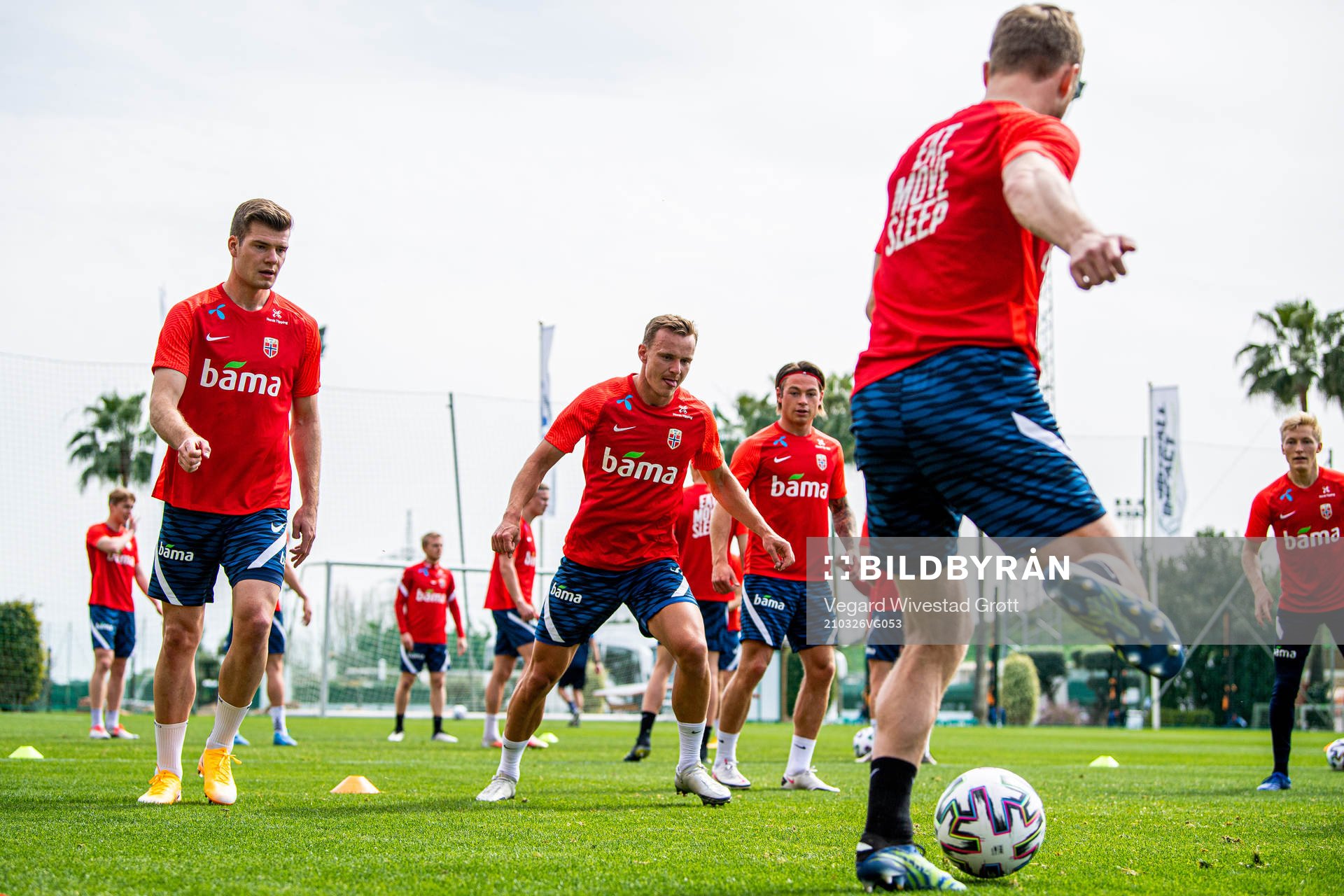 Alexander Sørloth, Marius Lode and Patrick Berg of the