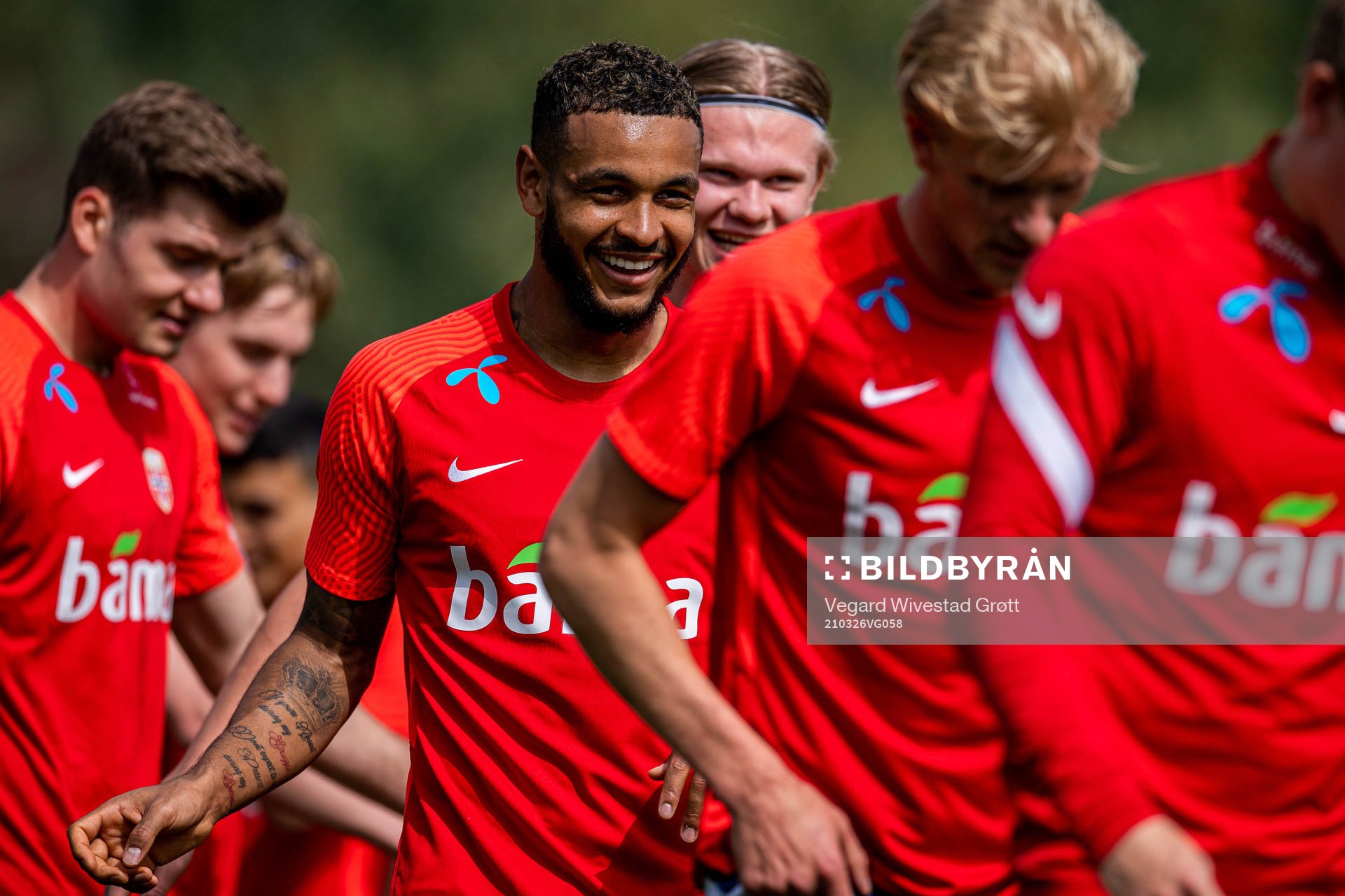 Joshua King, Erling Braut Haaland and players of the