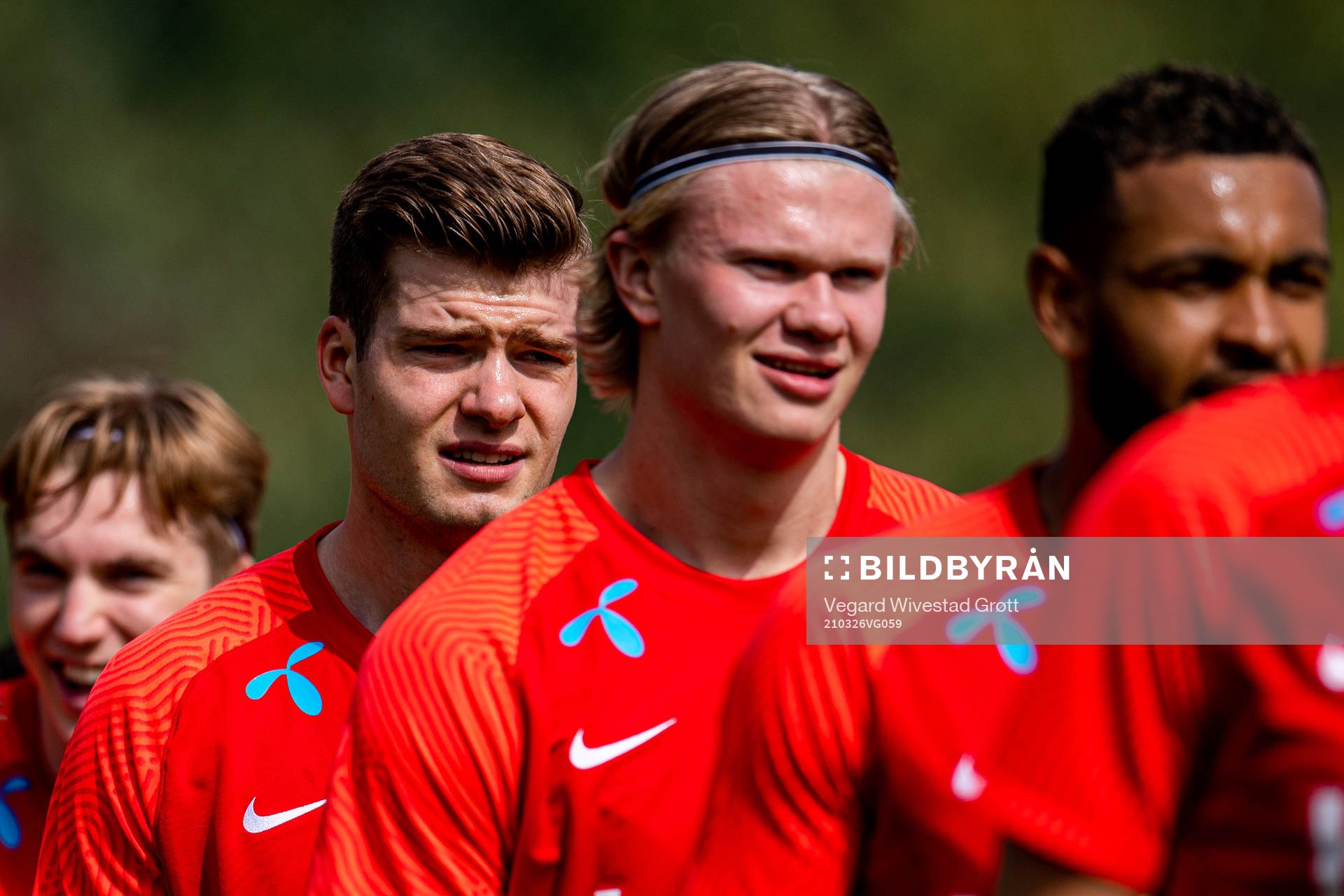 Alexander Sørloth, Erling Braut Haaland and Joshua King of