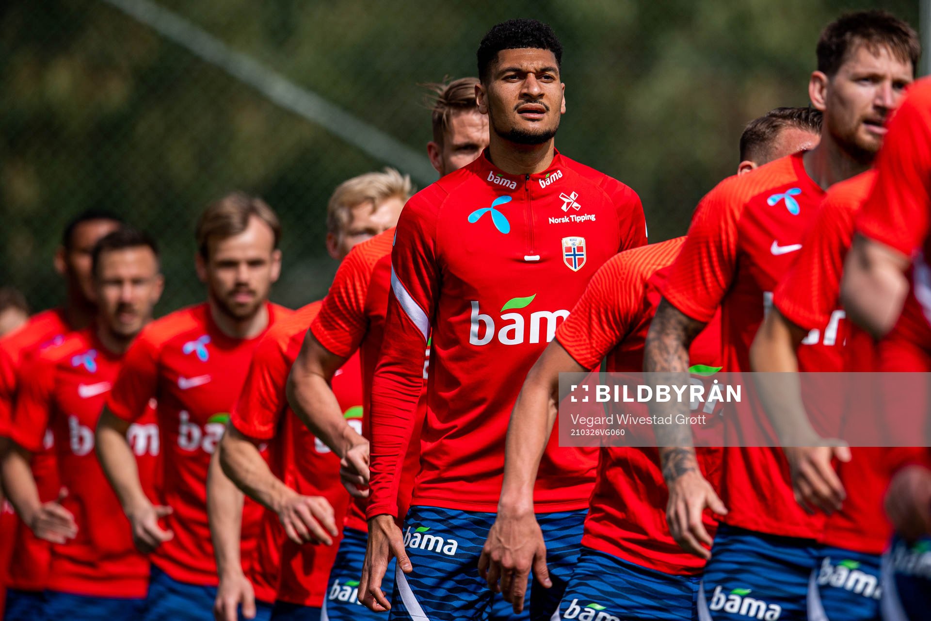 Bjørn Maars Johnsen of the Norwegian national football team during a training session on March 26, 2021 in Marbella. 