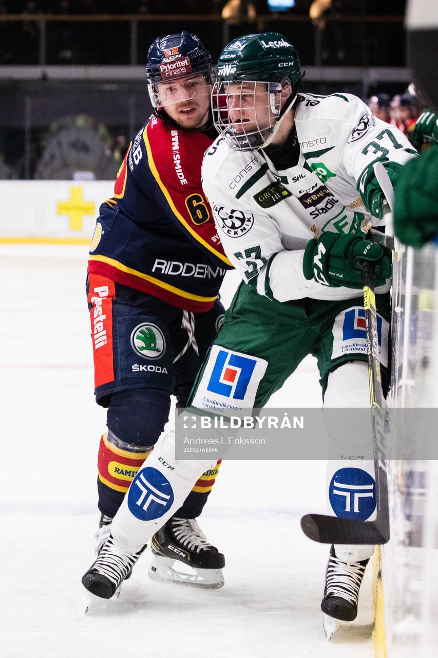 Djurgårdens Manuel Ågren och Färjestads Adam Ginning