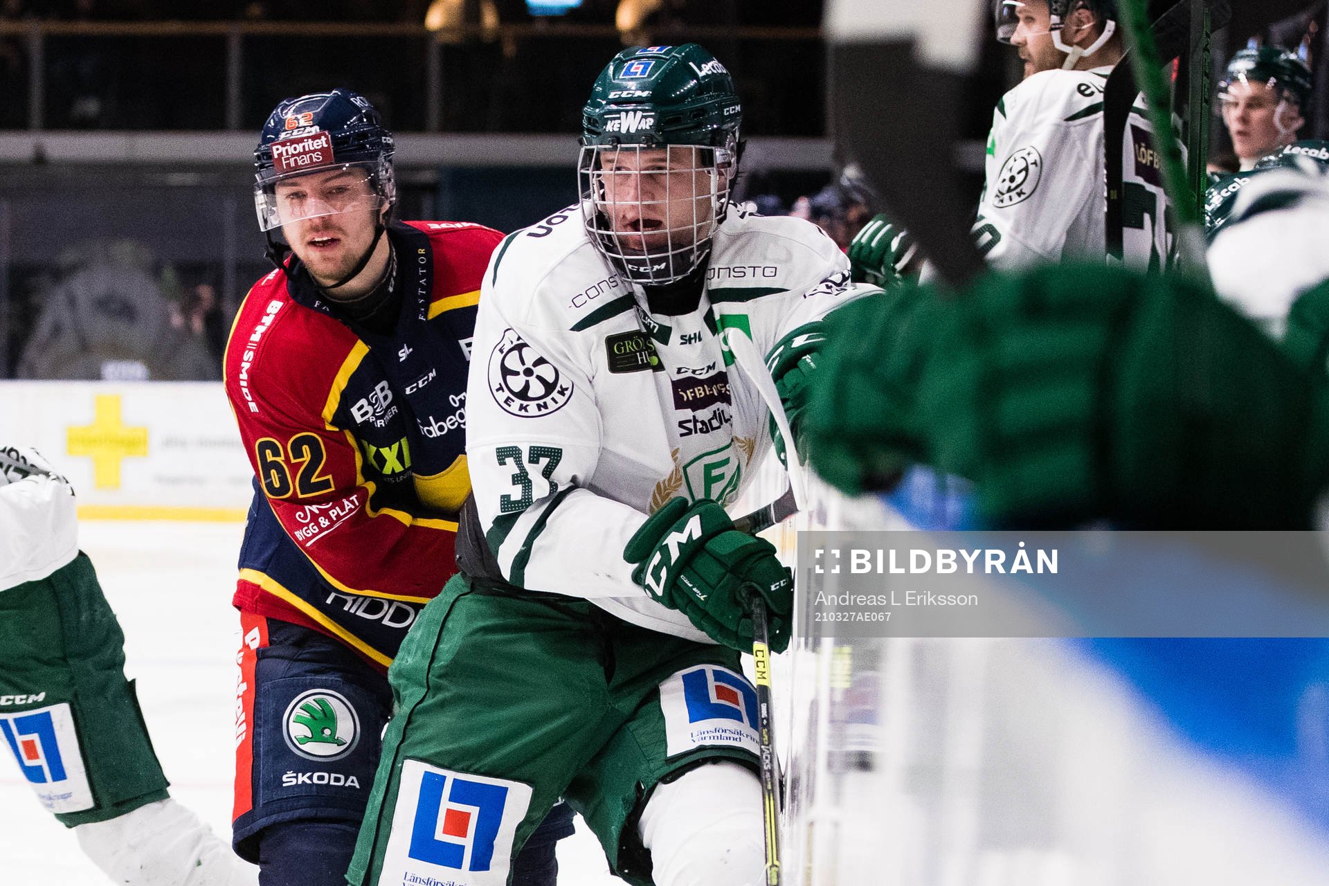 Djurgårdens Manuel Ågren och Färjestads Adam Ginning