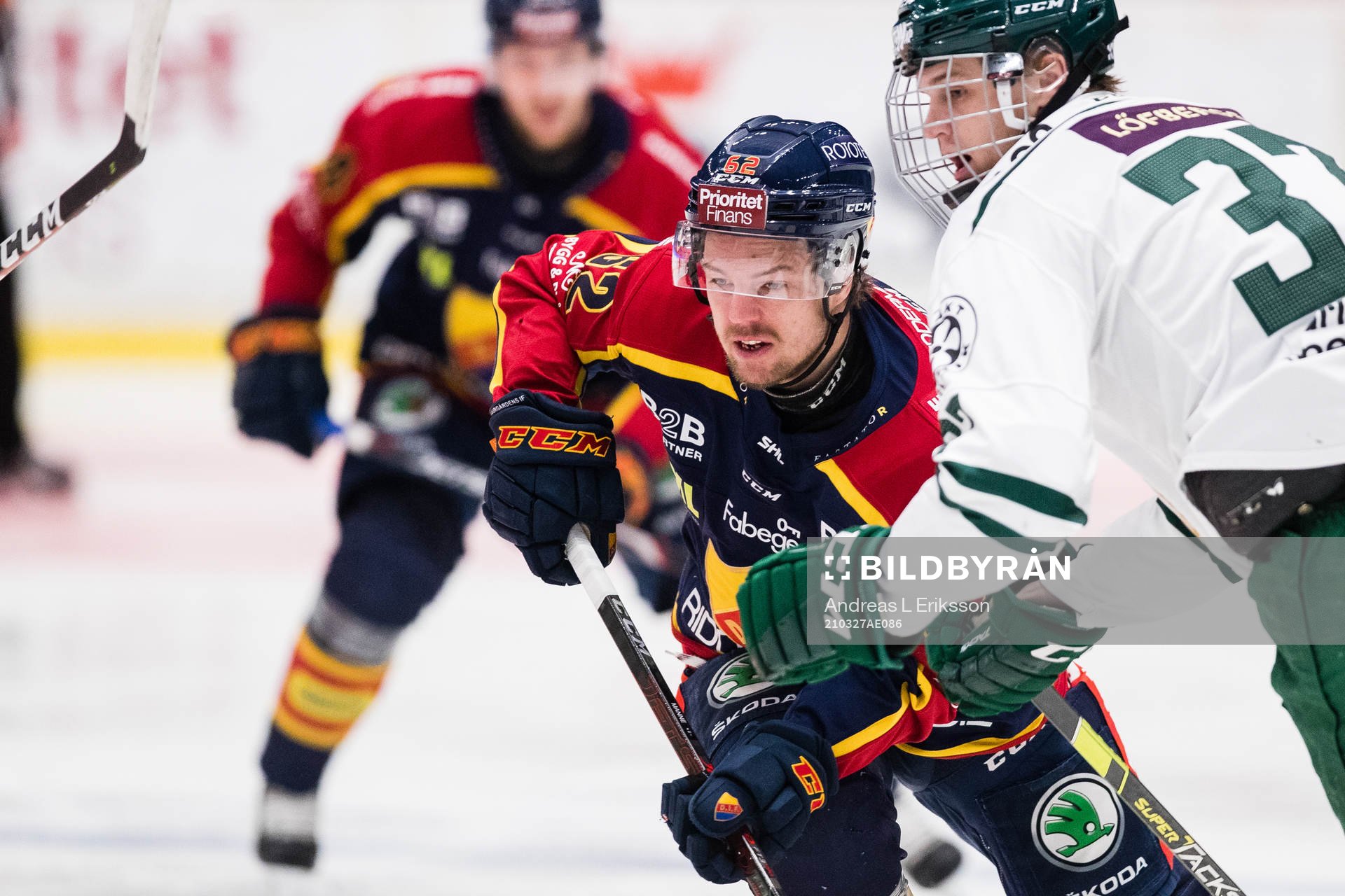 Djurgårdens Manuel Ågren och Färjestads Adam Ginning