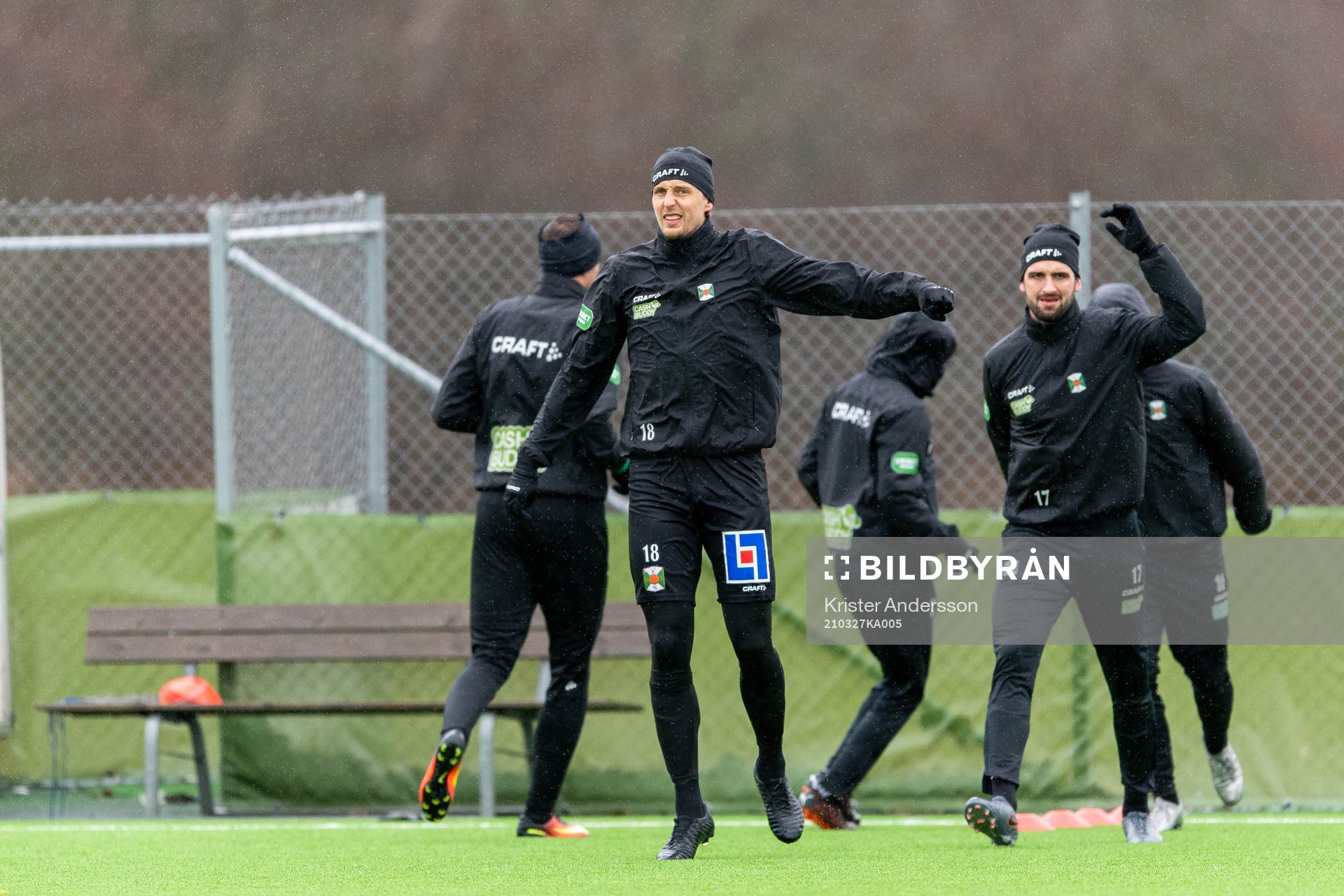 Varbergs Joakim Lindner före träningsmatchen i fotboll