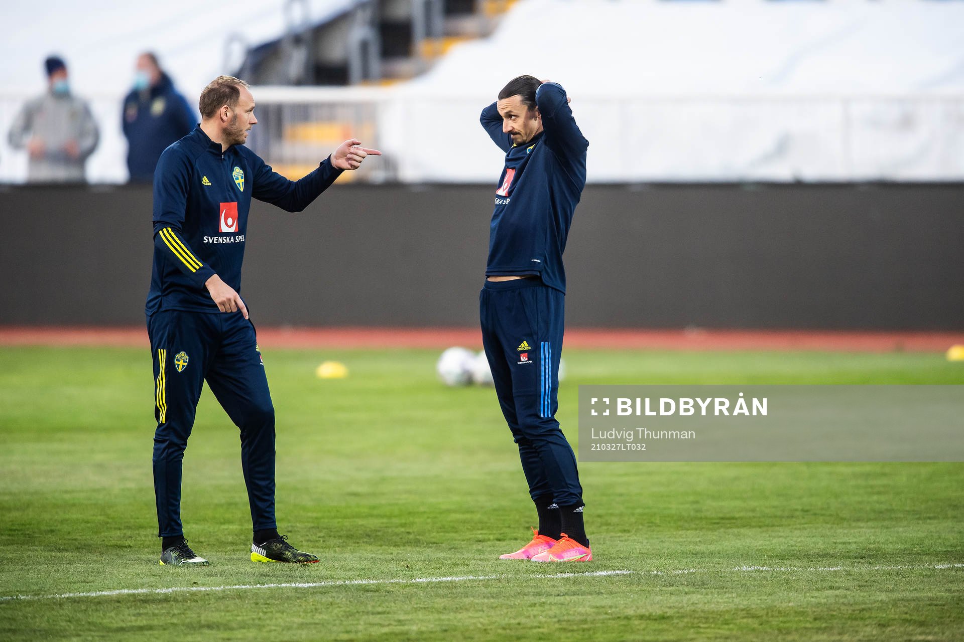Andreas Granqvist and Zlatan Ibrahimovic of the Swedish