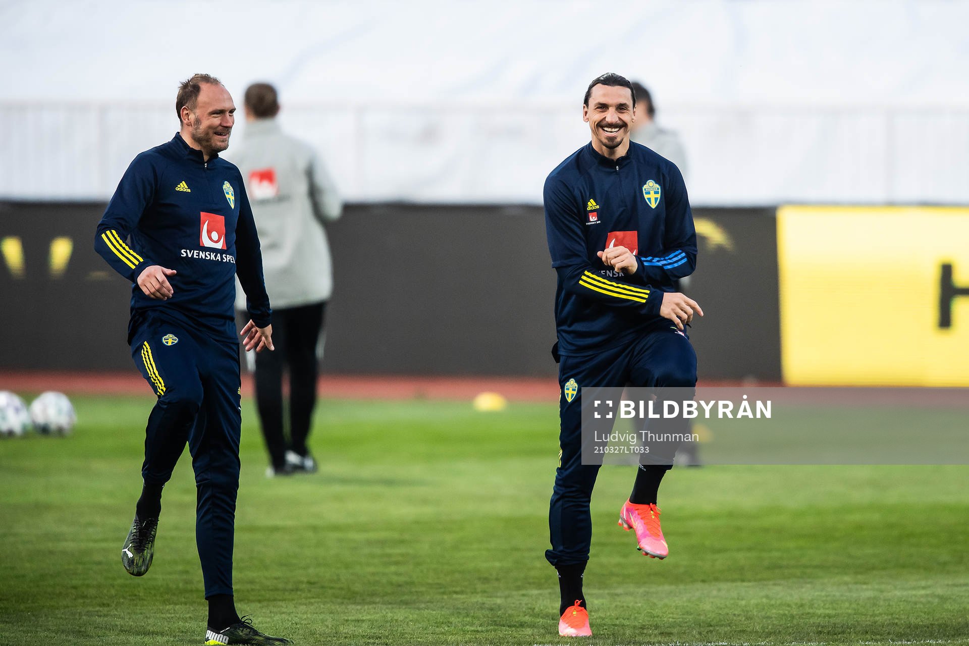 Andreas Granqvist and Zlatan Ibrahimovic of the Swedish