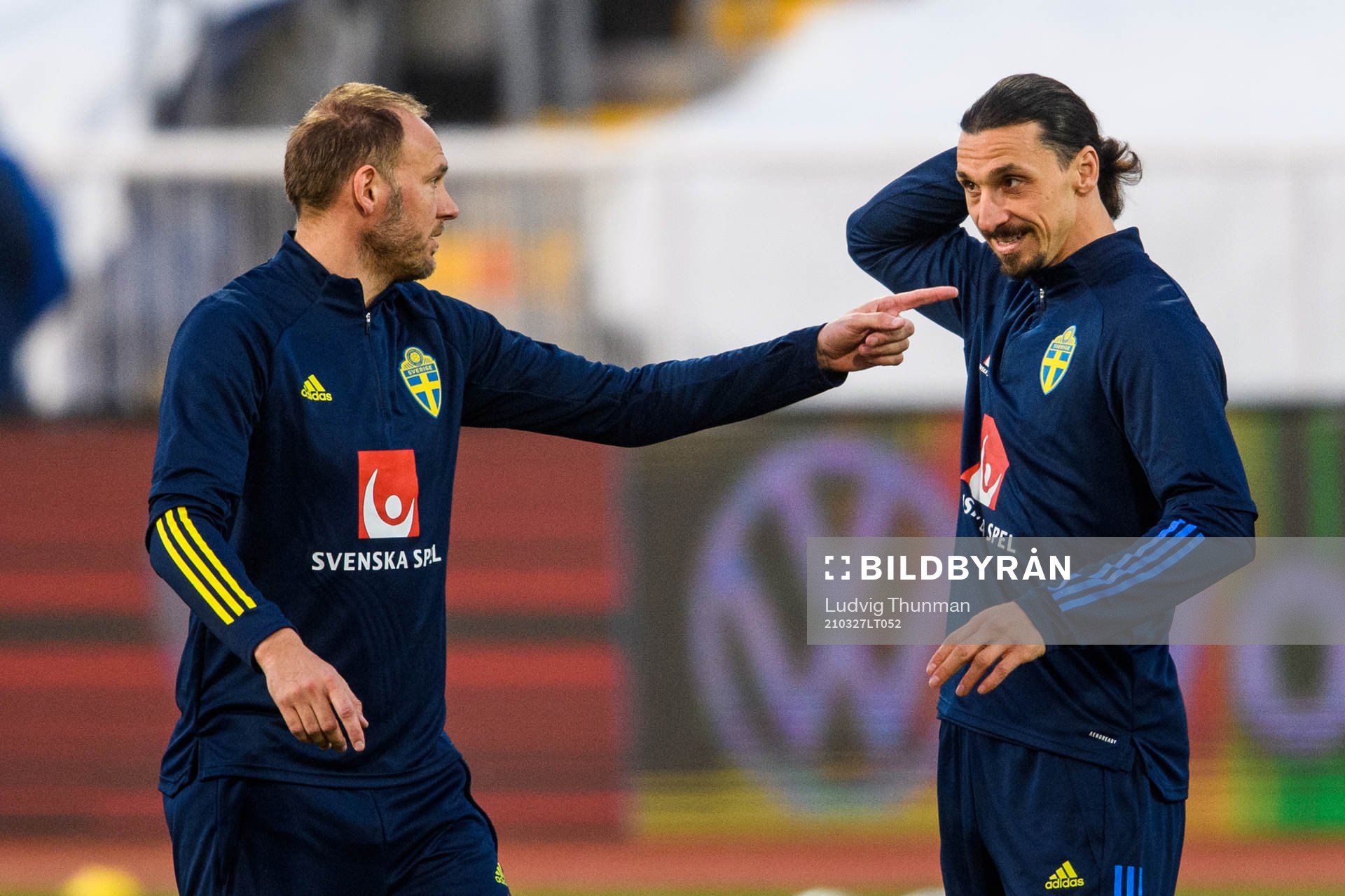 Andreas Granqvist and Zlatan Ibrahimovic of the Swedish