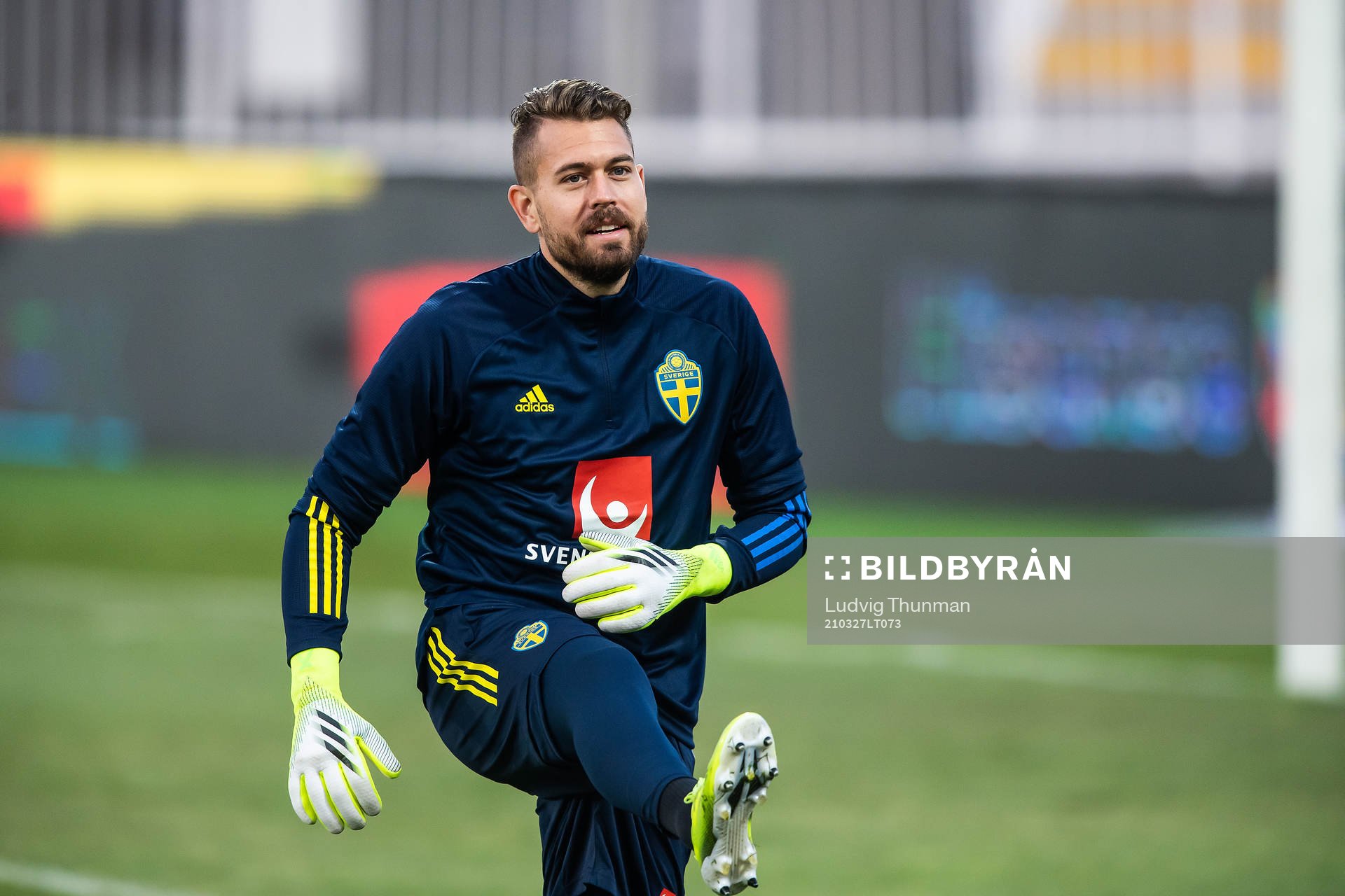 goalkeeper Kristoffer Nordfeldt of the Swedish national