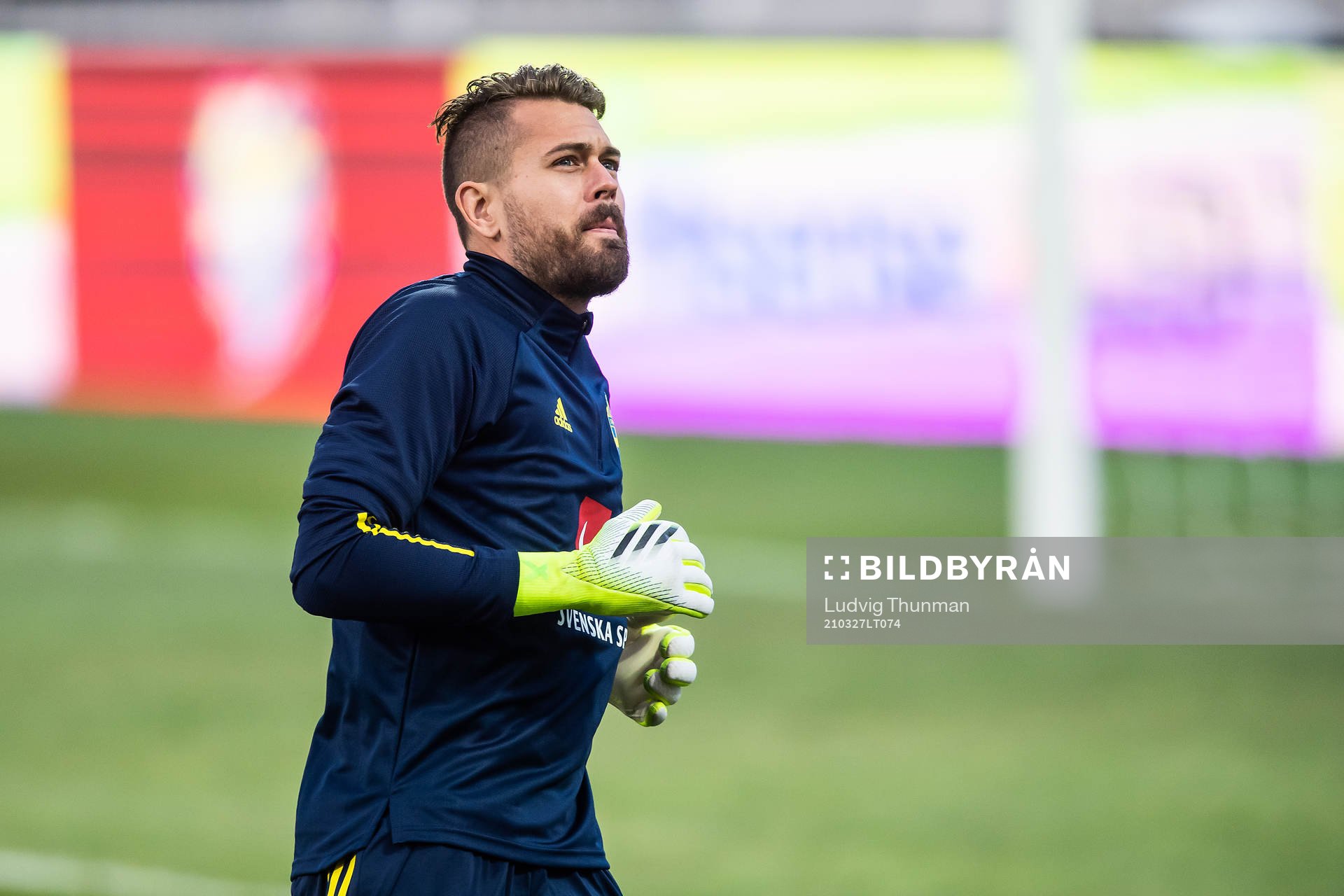goalkeeper Kristoffer Nordfeldt of the Swedish national