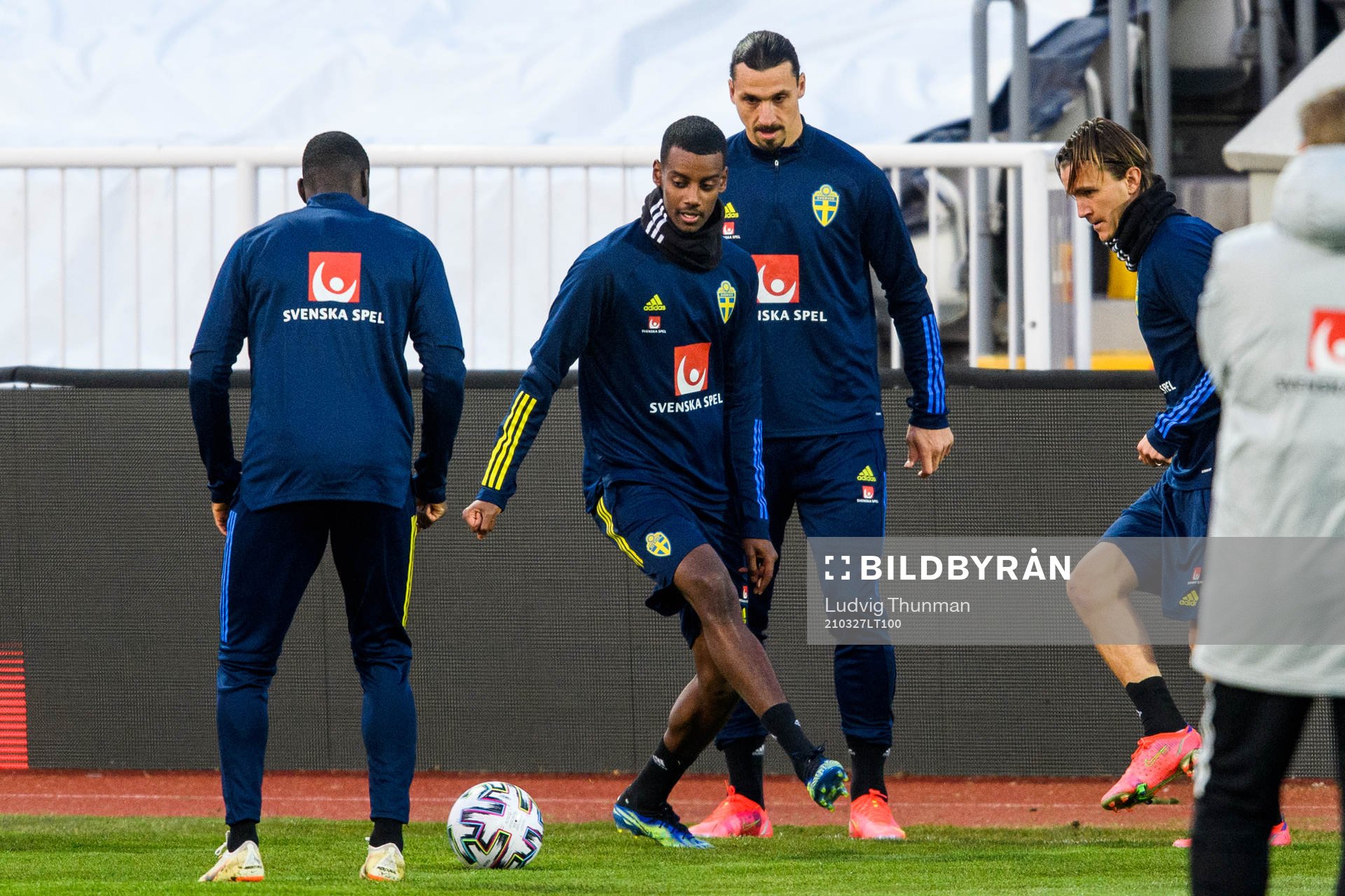 Alexander Isak, Zlatan Ibrahimovic and Kristoffer Olsson of