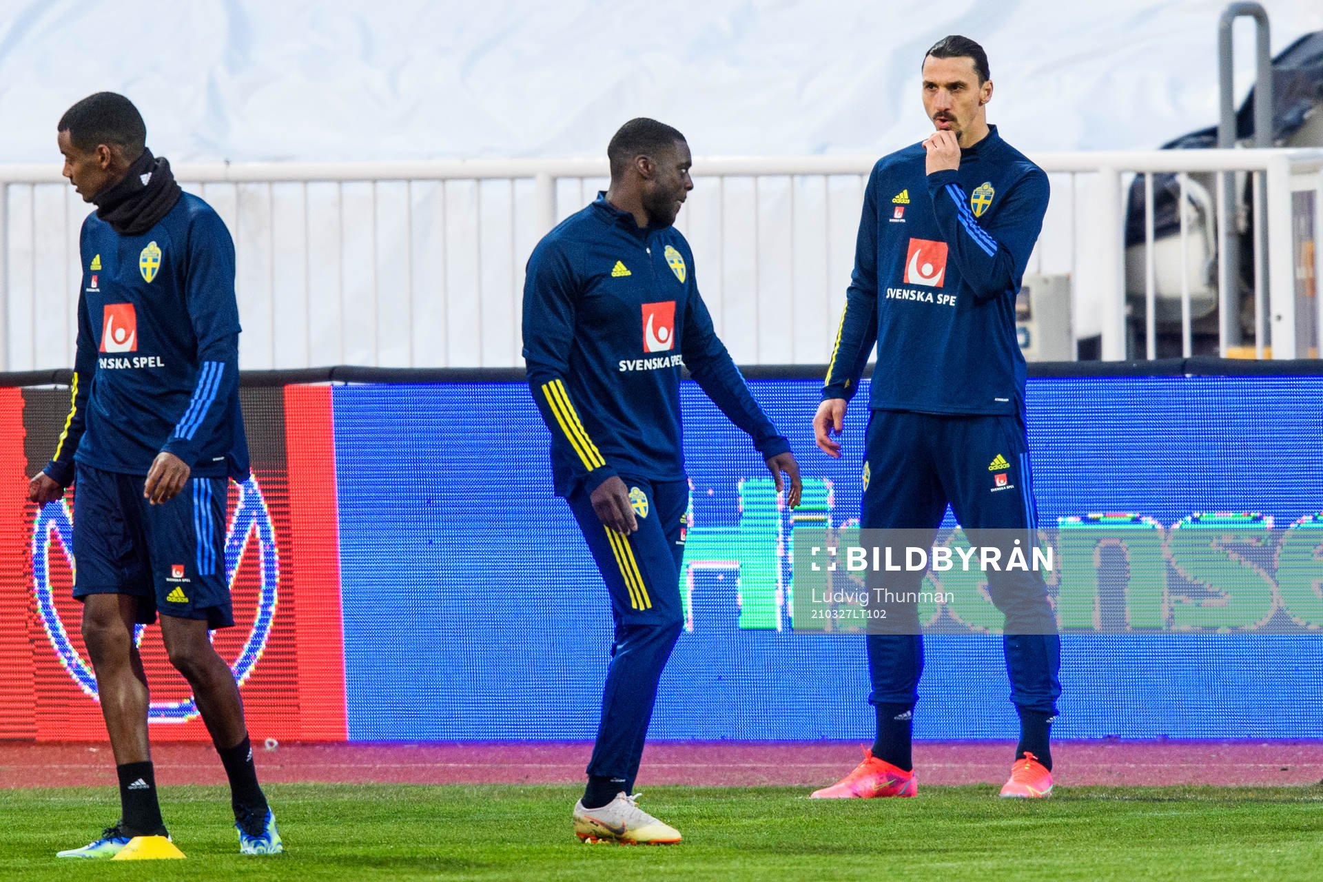 Ken Sema and Zlatan Ibrahimovic of the Swedish national